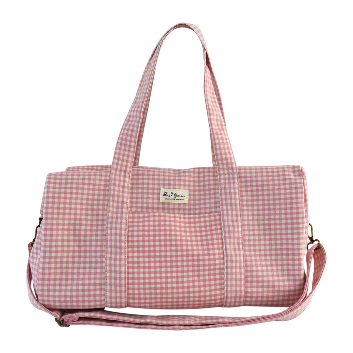 Bolso Barrel de Algodón Vichy con Asa y Bandolera