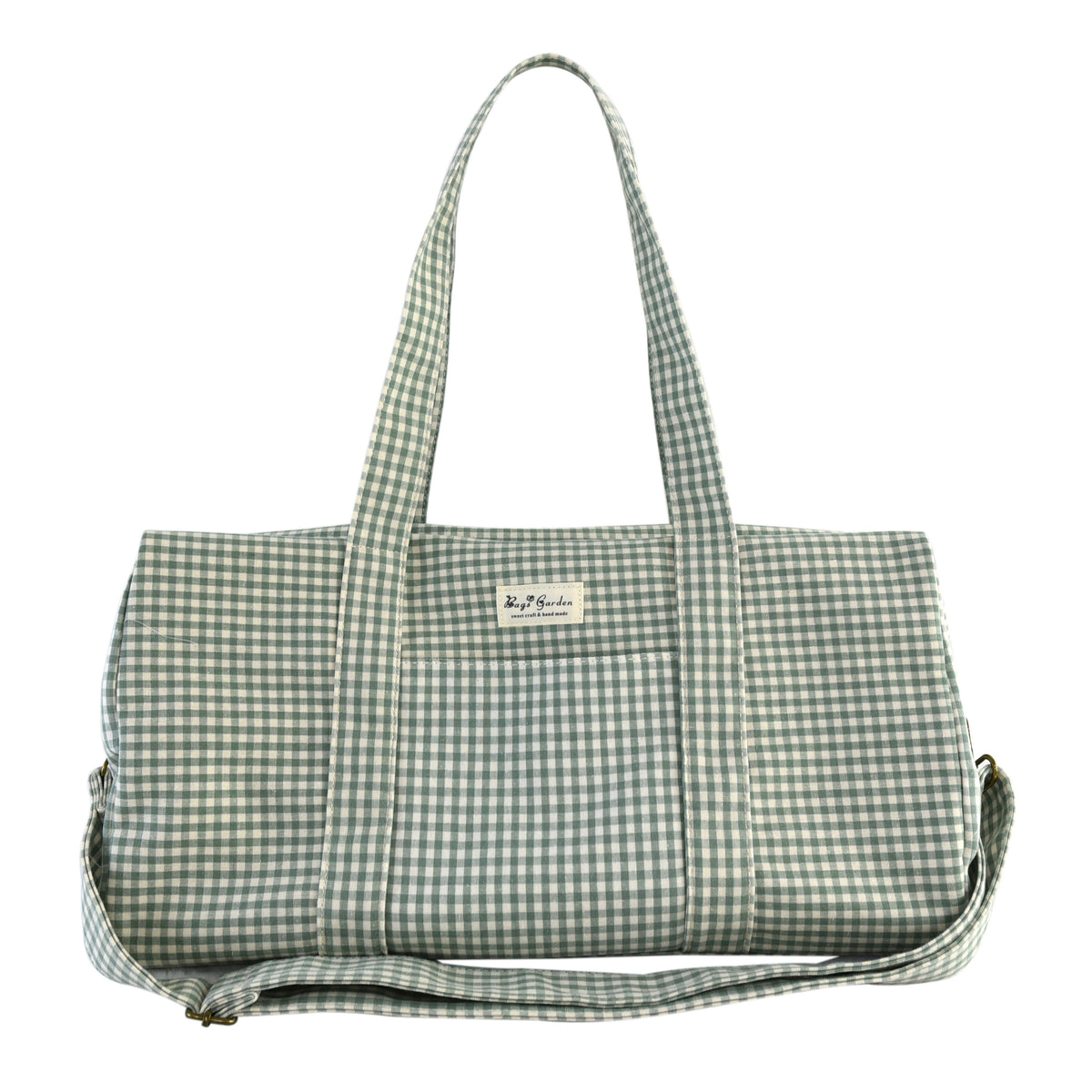 Bolso Barrel de Algodón Vichy con Asa y Bandolera