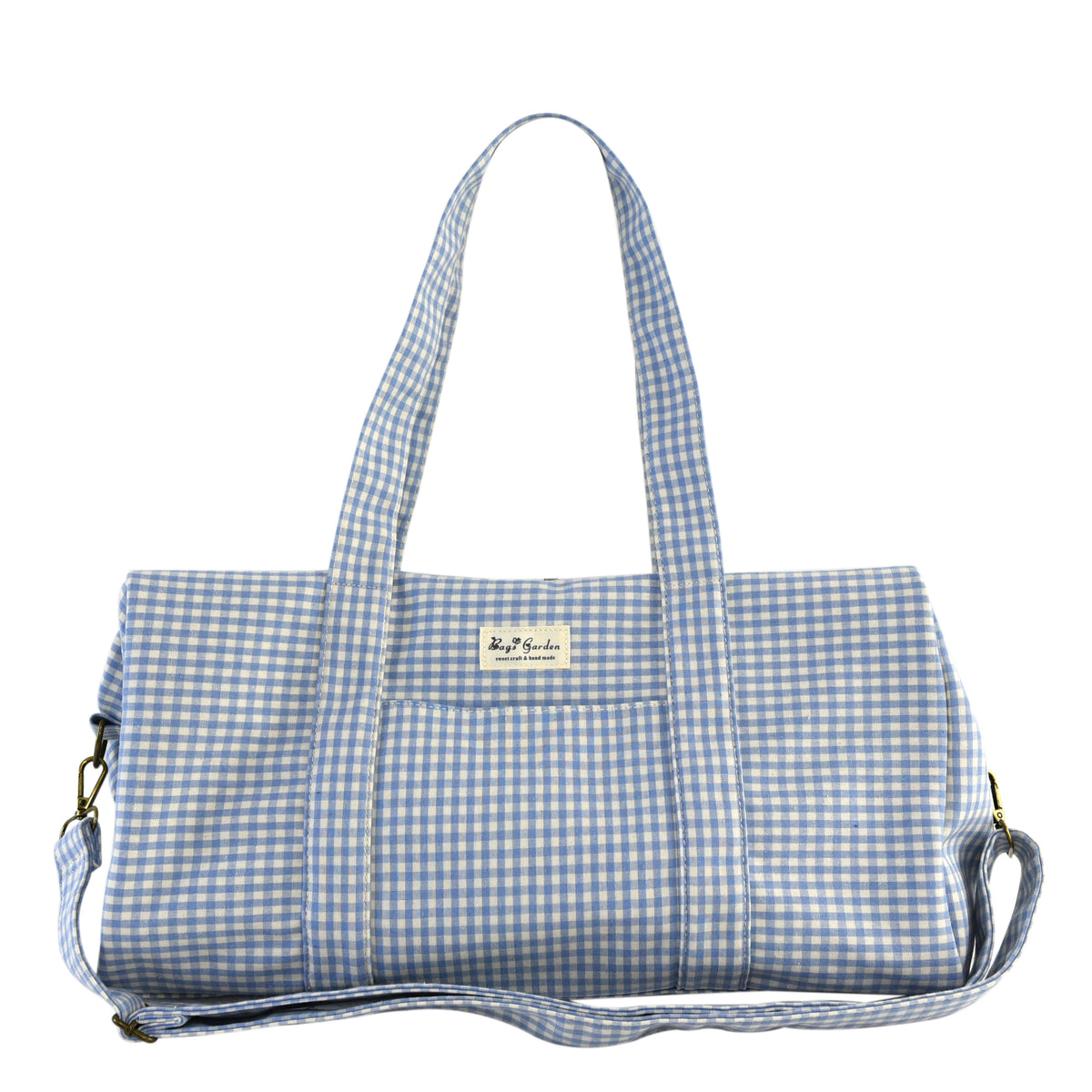 Bolso Barrel de Algodón Vichy con Asa y Bandolera
