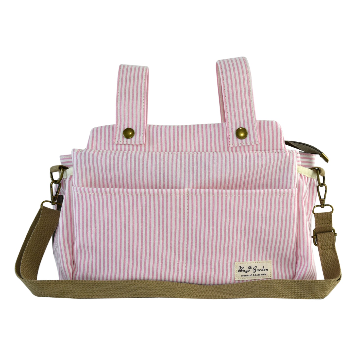 Organizador de Carrito de Bebé Rayas Algodón | Bolsa Maternal Multifuncional