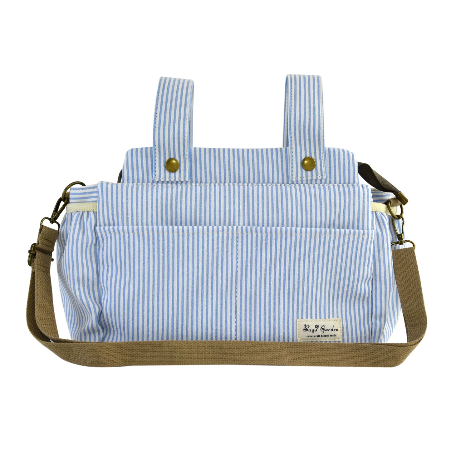 Organizador de Carrito de Bebé Rayas Algodón | Bolsa Maternal Multifuncional