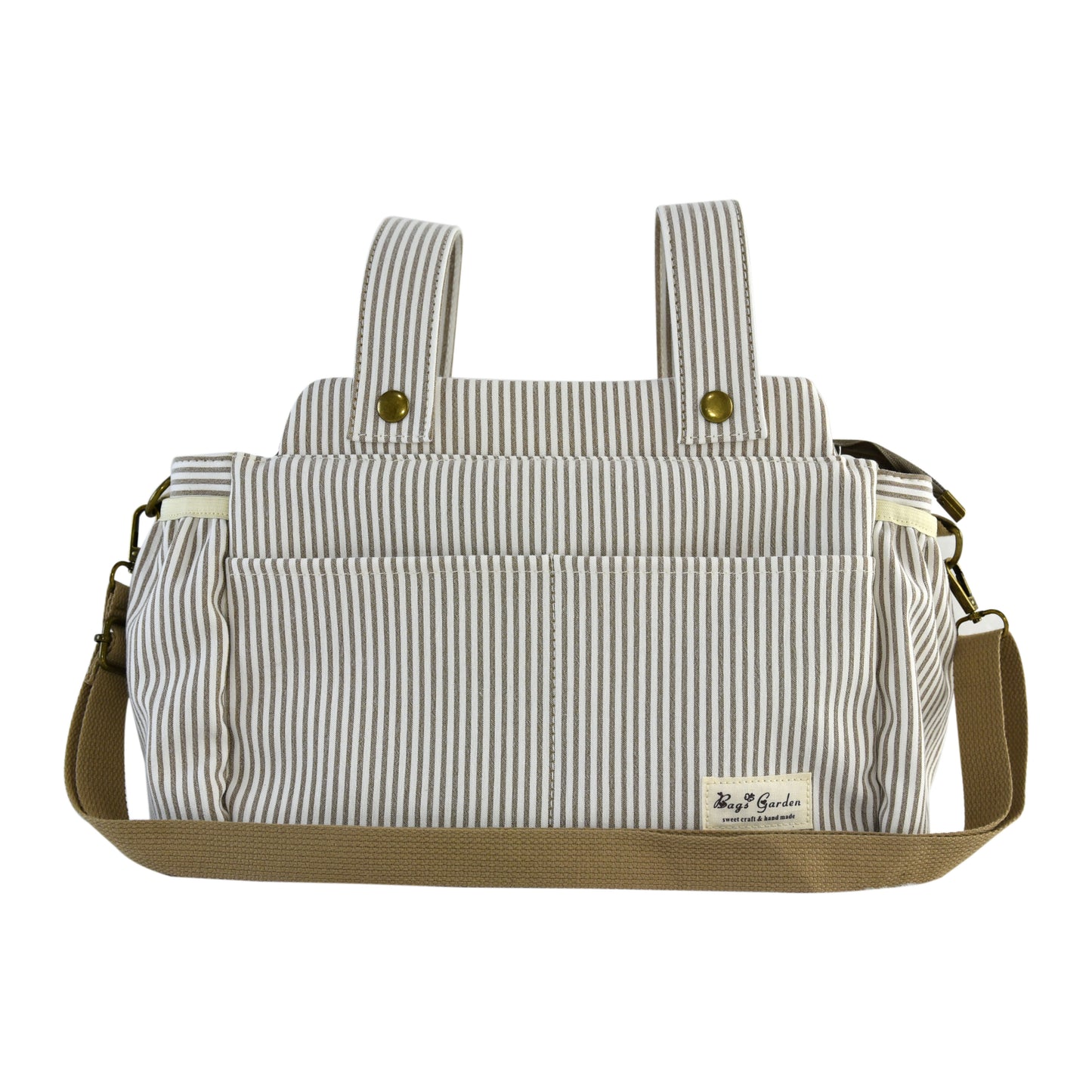 Organizador de Carrito de Bebé Rayas Algodón | Bolsa Maternal Multifuncional