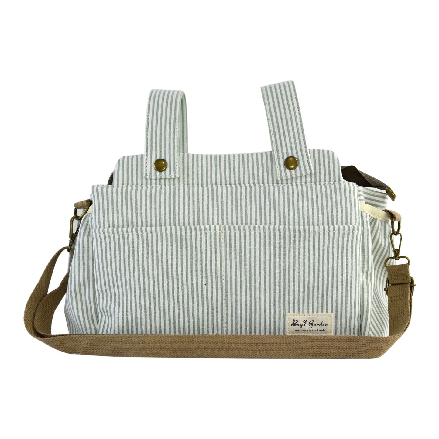 Organizador de Carrito de Bebé Rayas Algodón | Bolsa Maternal Multifuncional