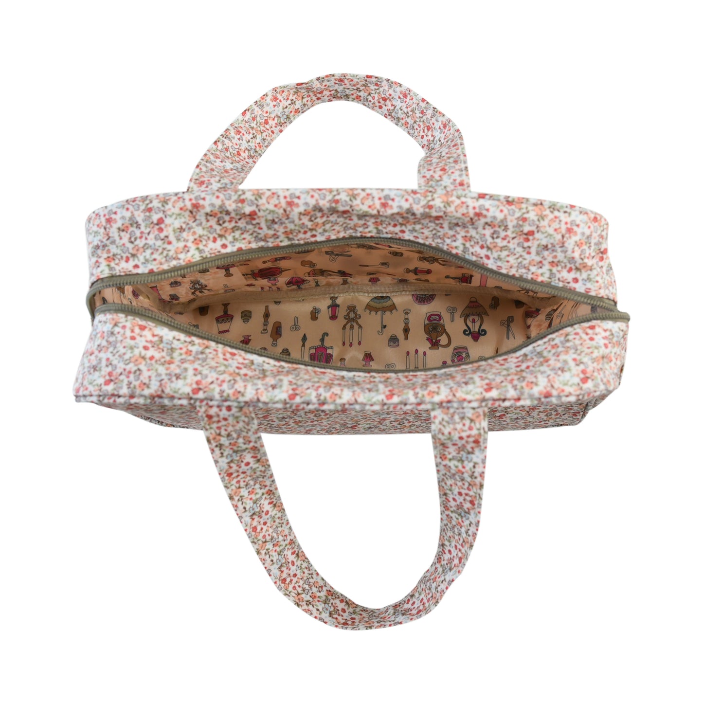 Bolso de Mano rectangular Impermeable Floral | Bolso Tote Compacto para Uso Diario