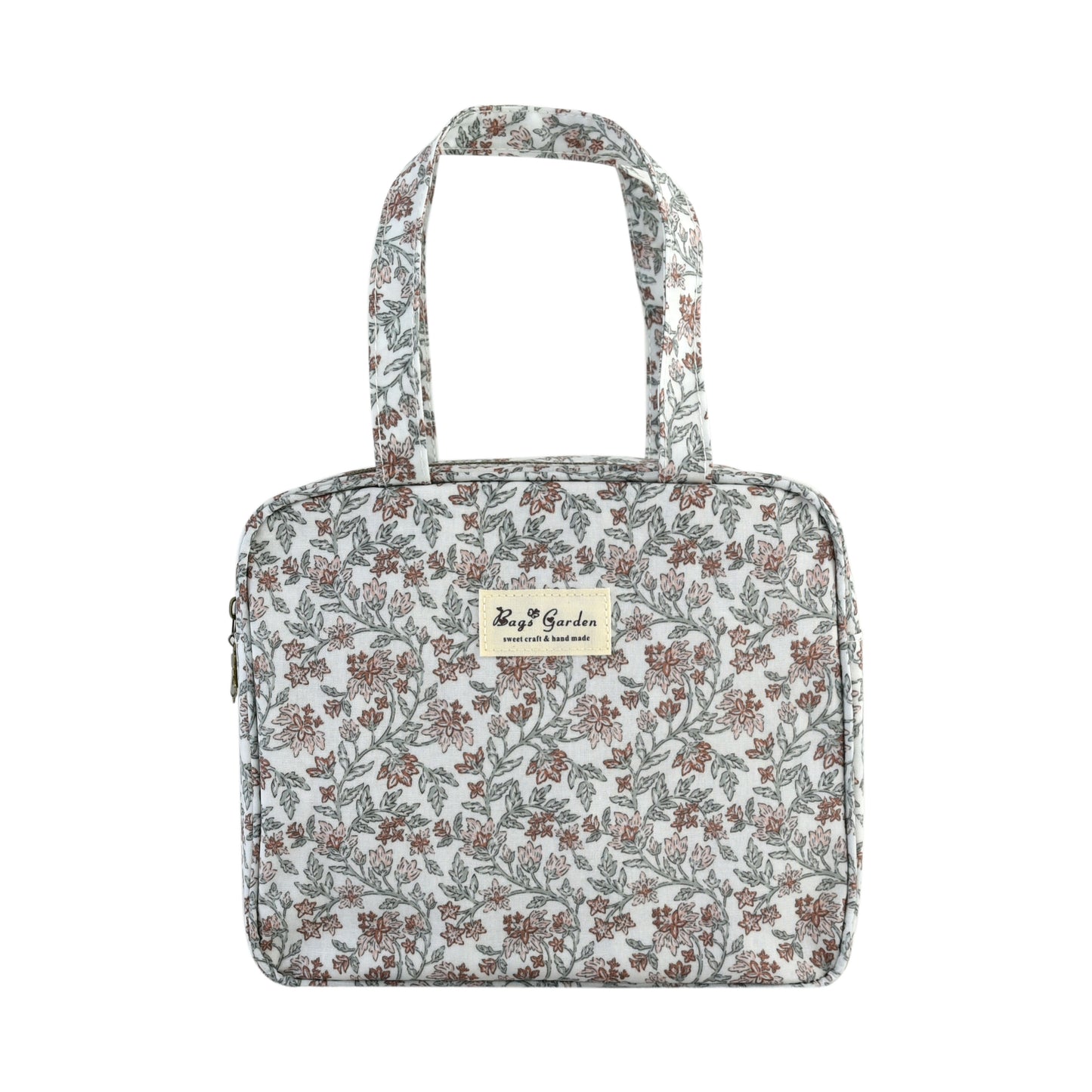 Bolso de Mano cuadrado Impermeable Floral | Bolso Tote Compacto para Uso Diario