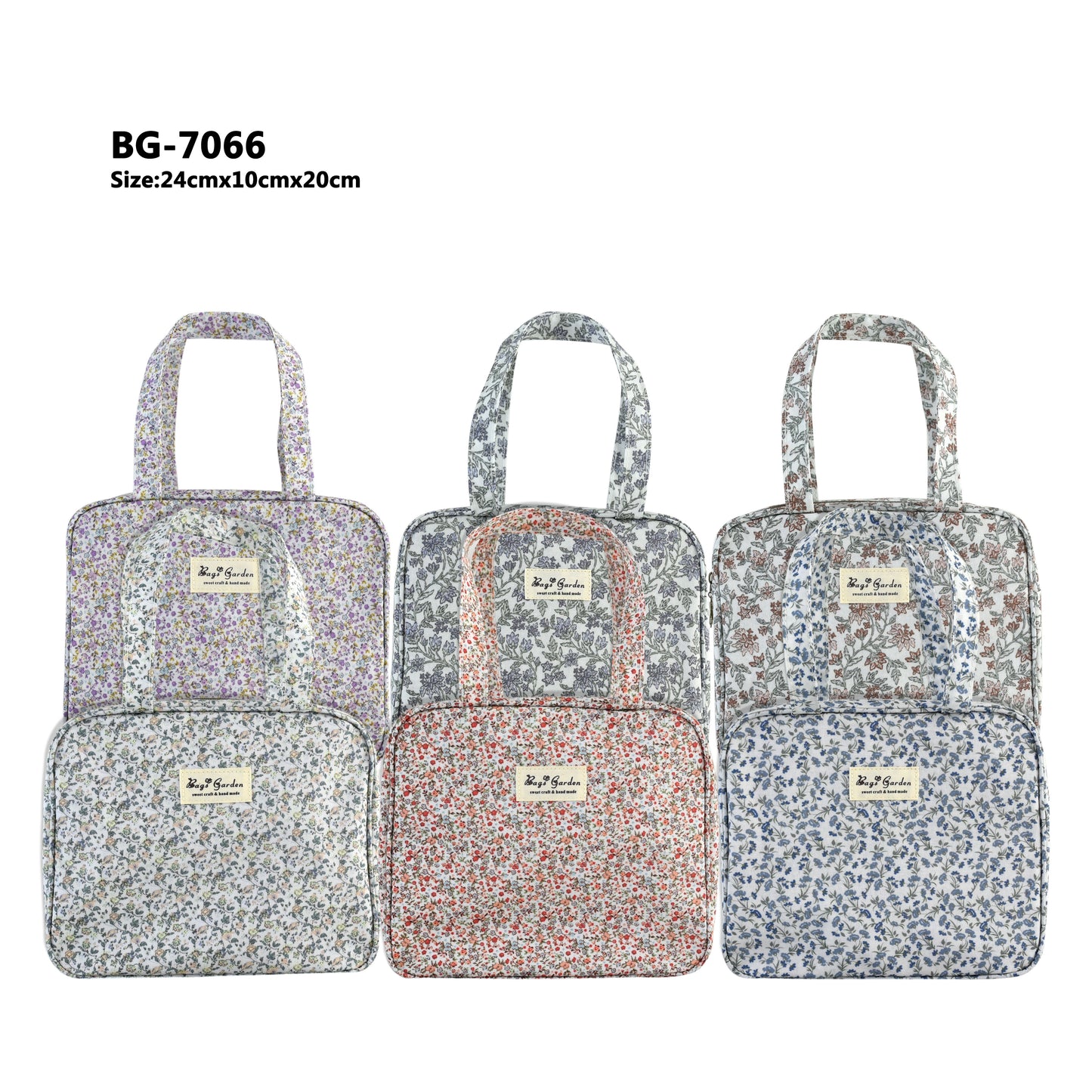 Bolso de Mano cuadrado Impermeable Floral | Bolso Tote Compacto para Uso Diario
