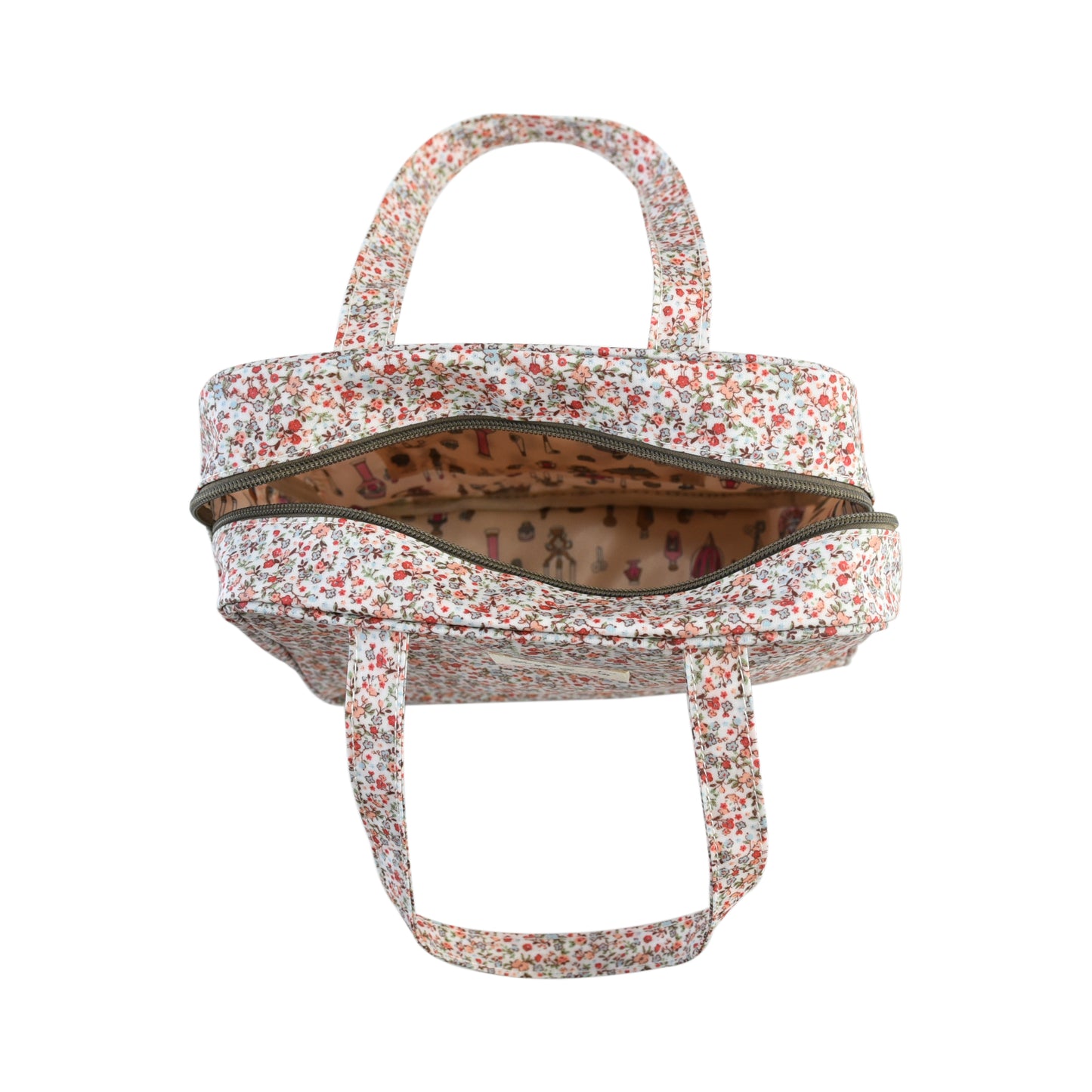 Bolso de Mano cuadrado Impermeable Floral | Bolso Tote Compacto para Uso Diario
