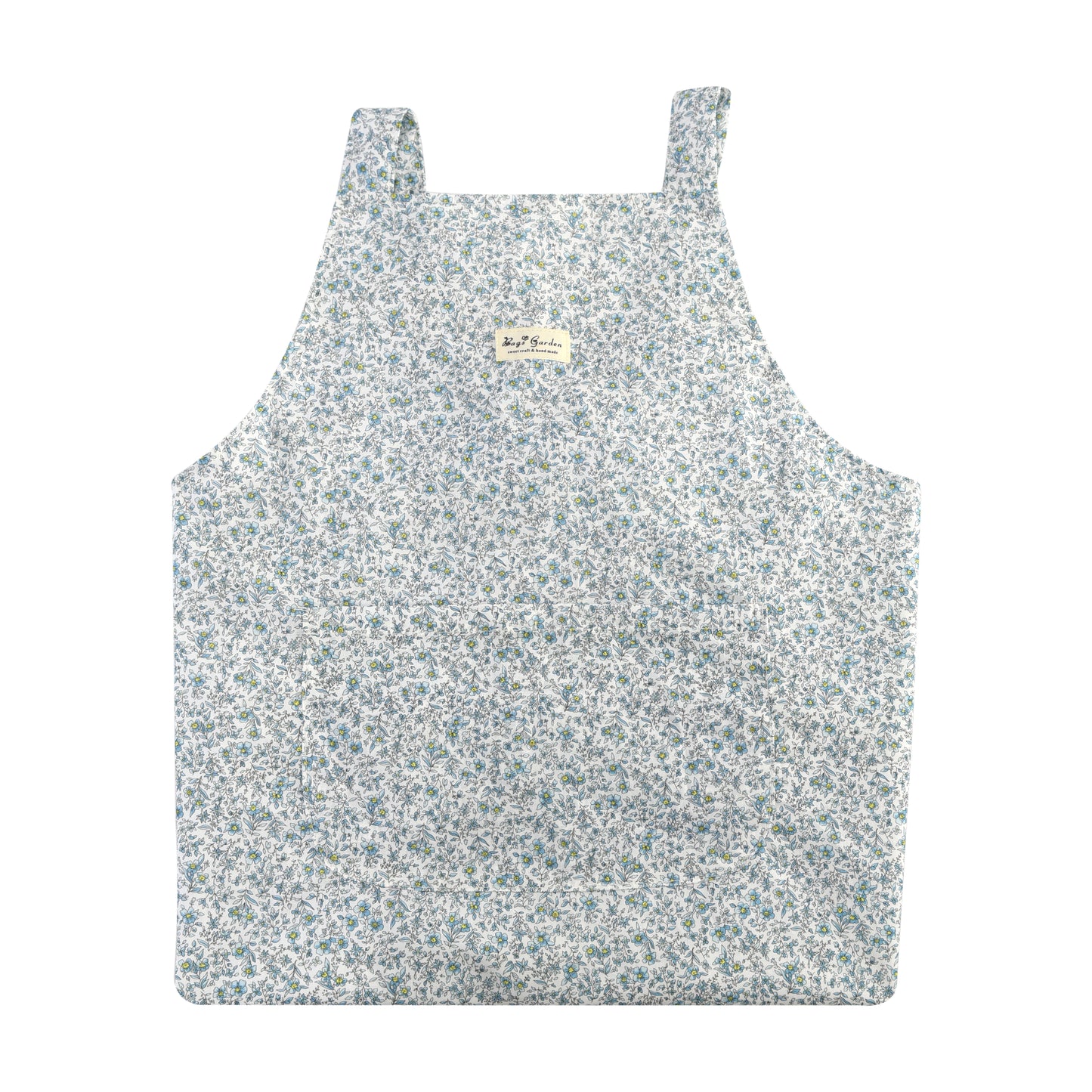 Delantal de Cocina con Estampado Floral, Dos Bolsillos Frontales y Cintas Traseras