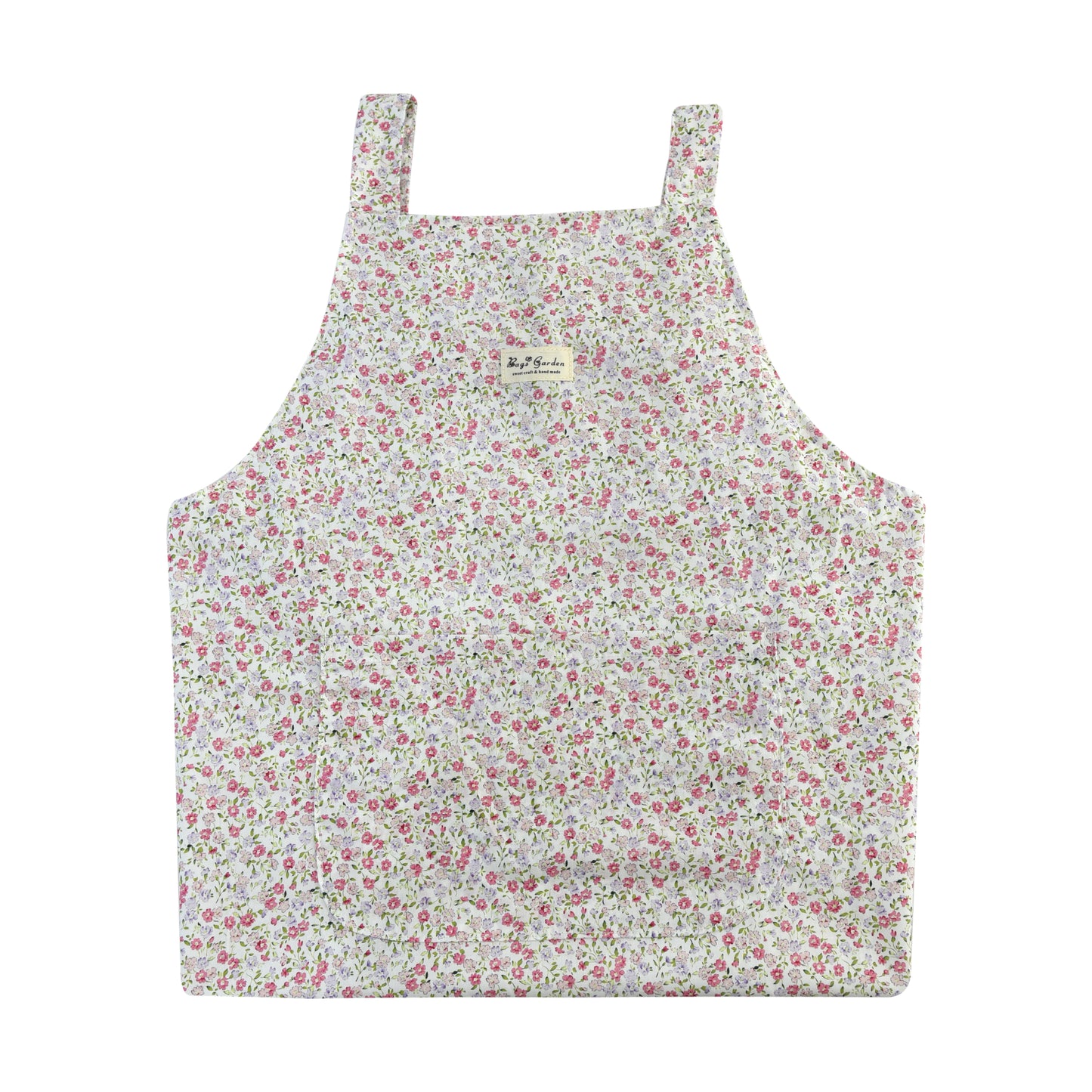Delantal de Cocina con Estampado Floral, Dos Bolsillos Frontales y Cintas Traseras
