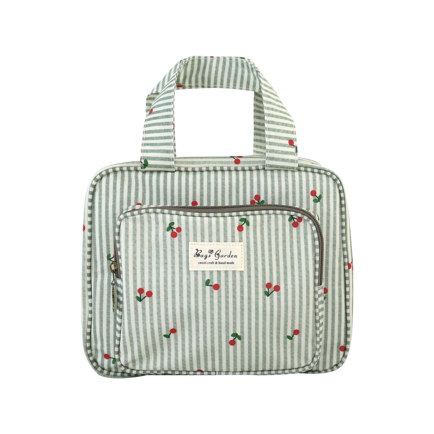 Neceser Pequeño Colgable Rayas con Cerezas