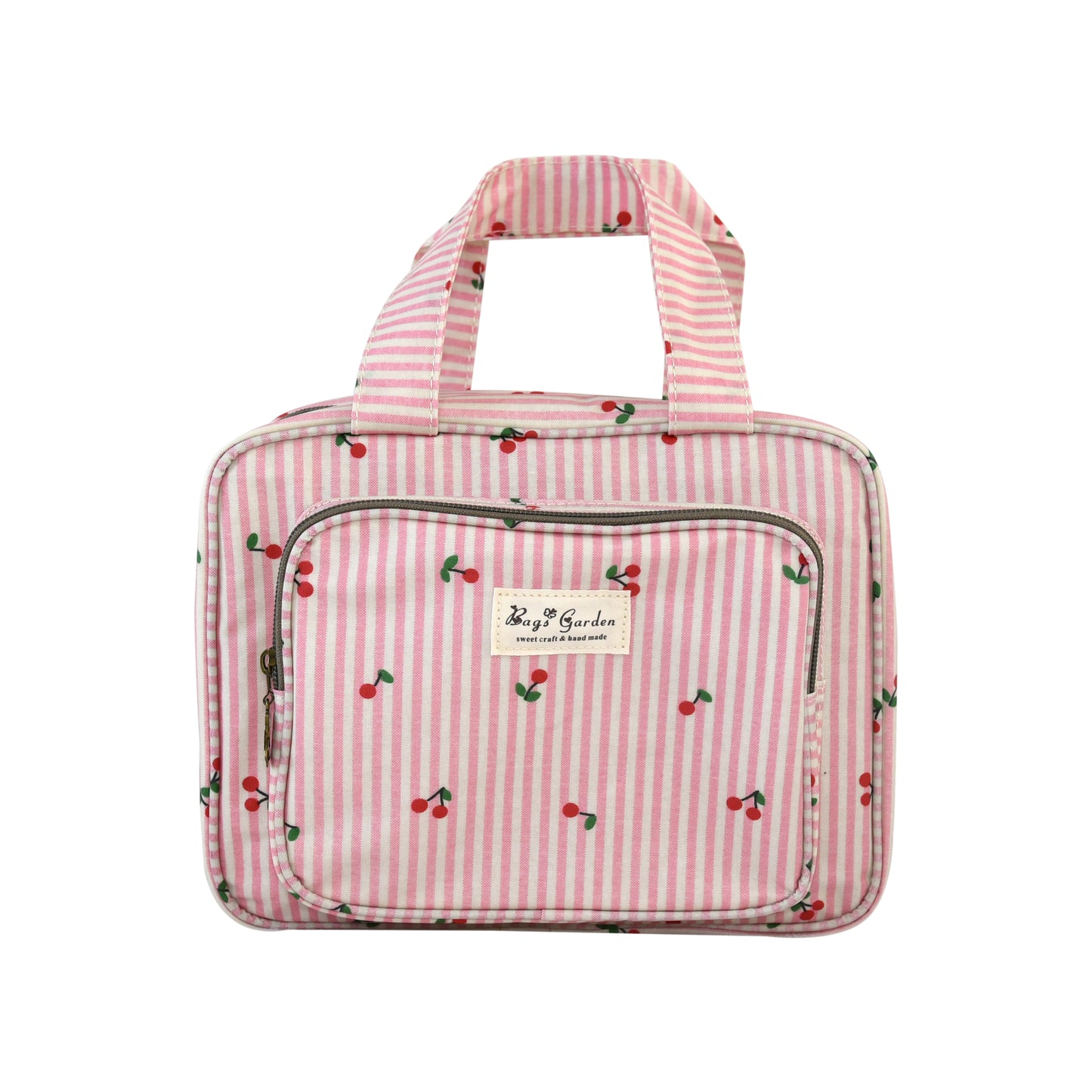 Neceser Pequeño Colgable Rayas con Cerezas
