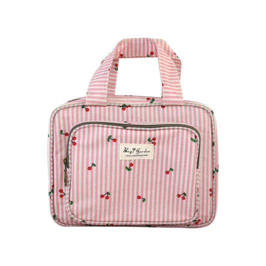 Neceser Pequeño Colgable Rayas con Cerezas
