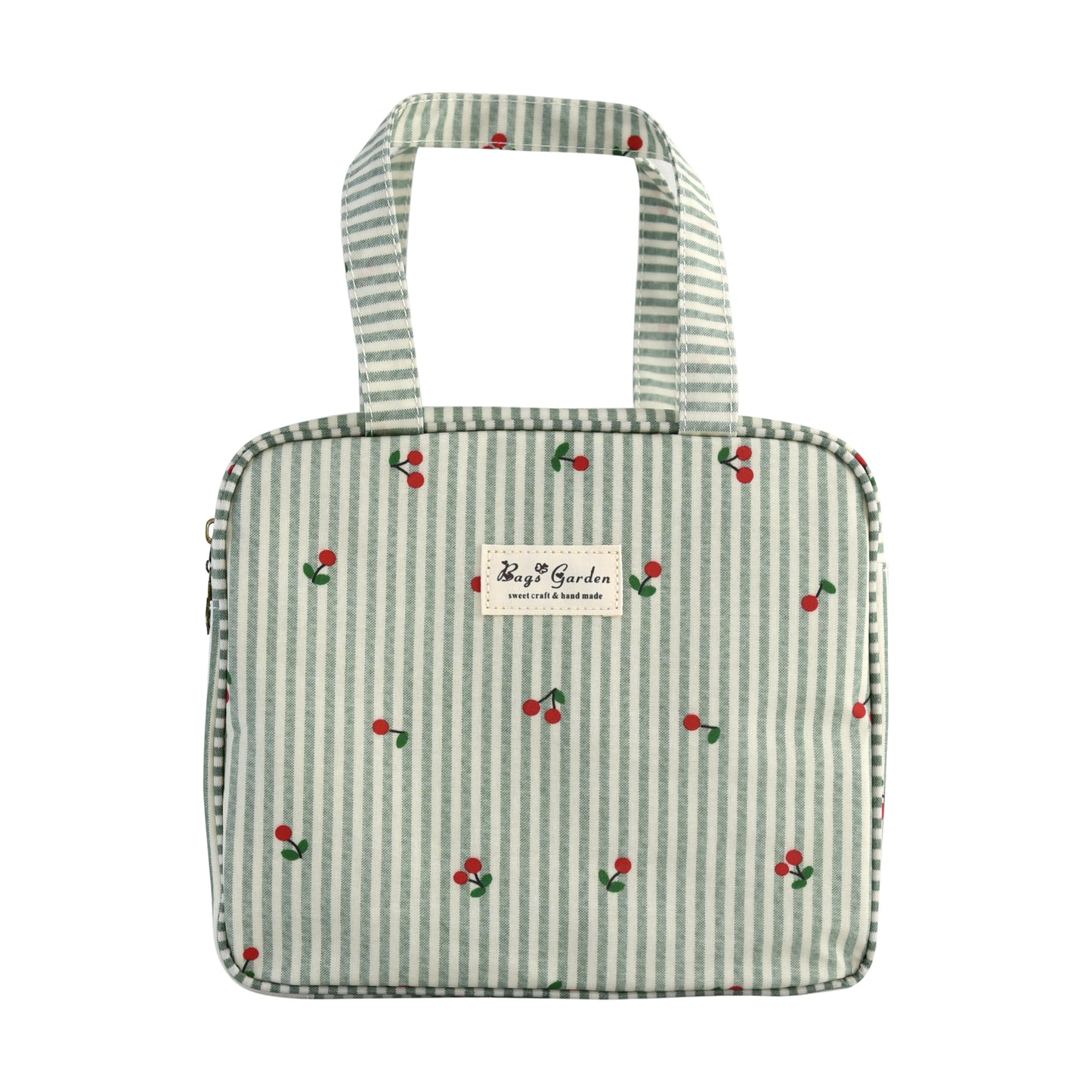 Bolso Cuadrado Rayas con Cerezas