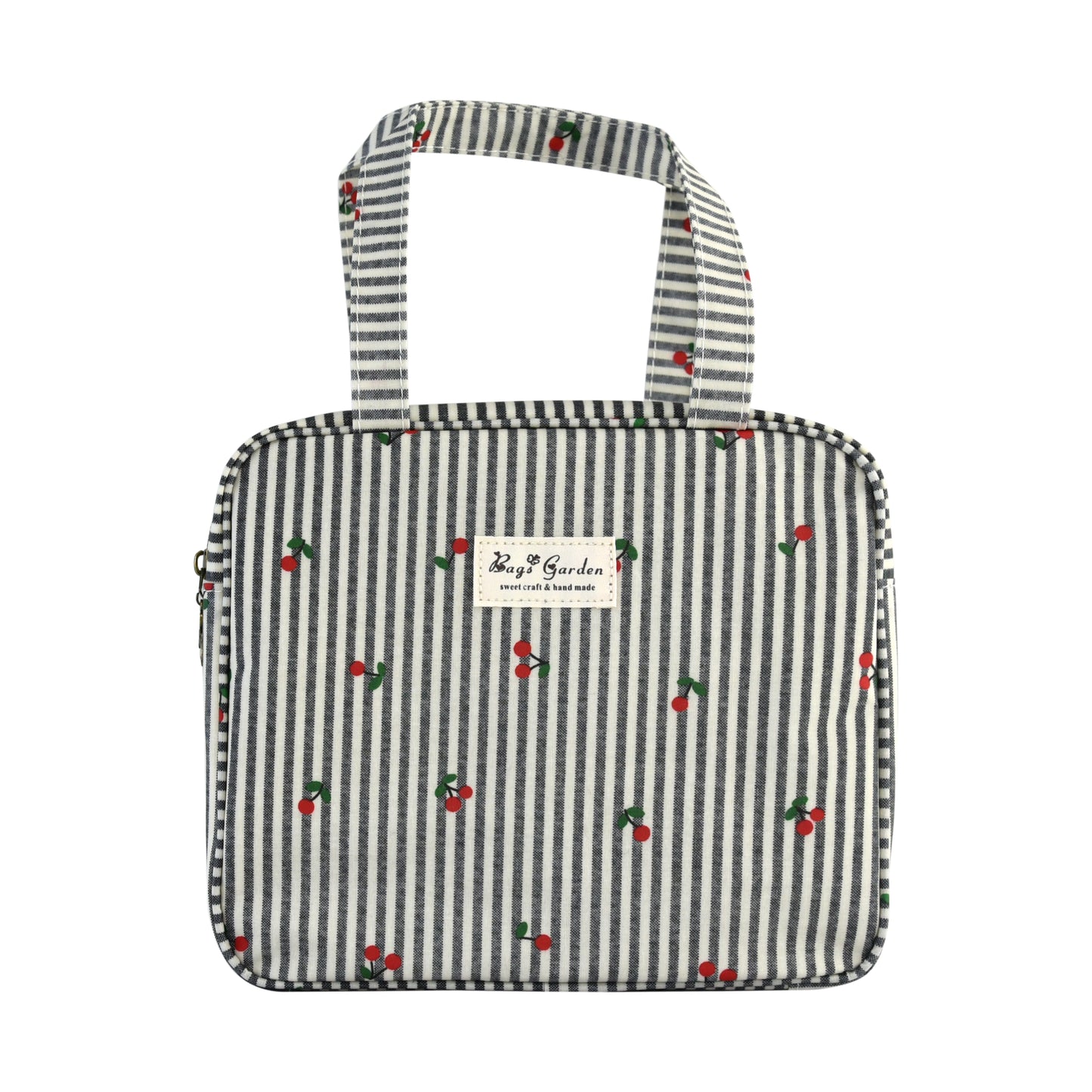 Bolso Cuadrado Rayas con Cerezas