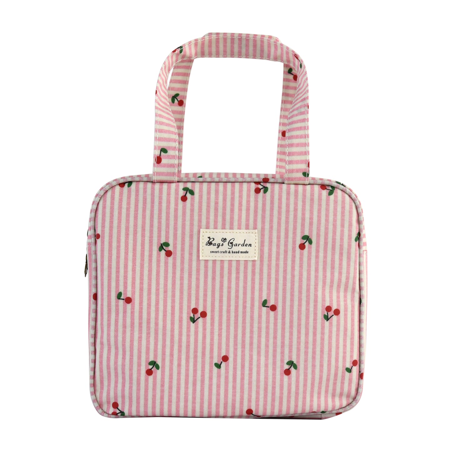 Bolso Cuadrado Rayas con Cerezas