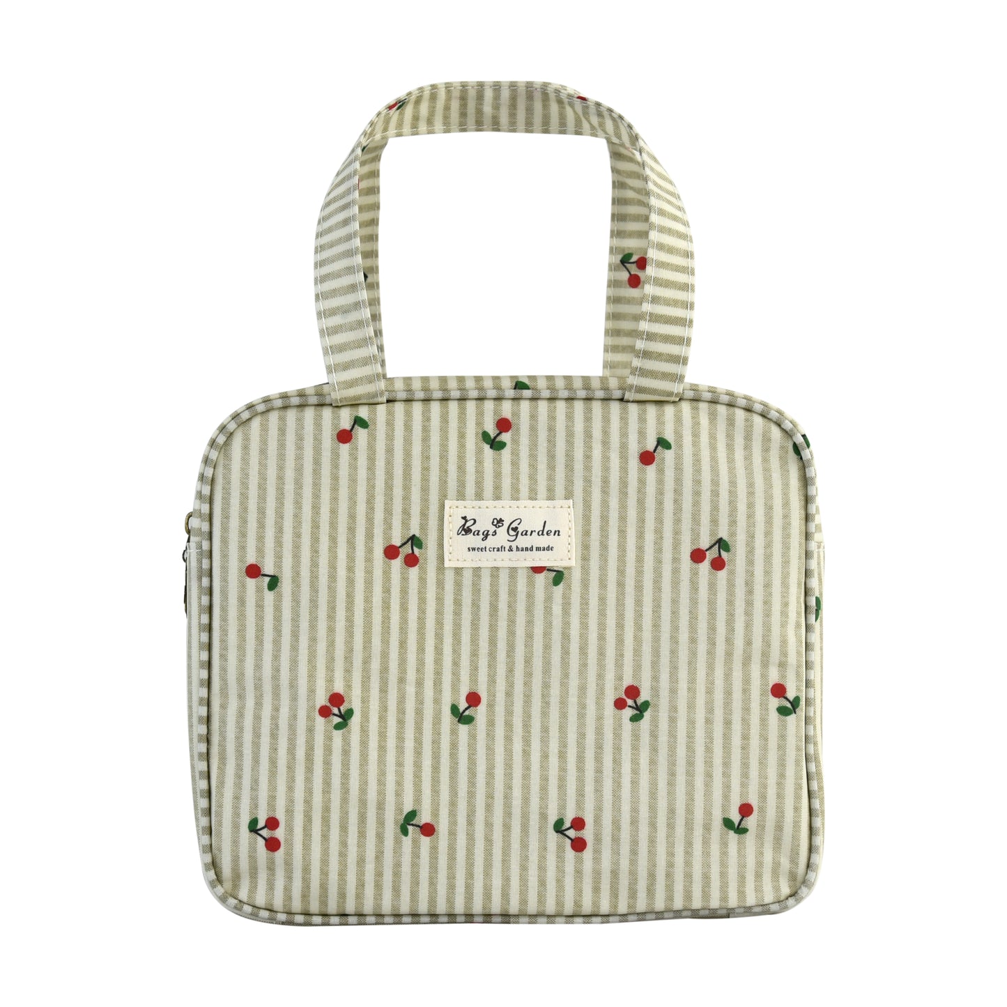Bolso Cuadrado Rayas con Cerezas