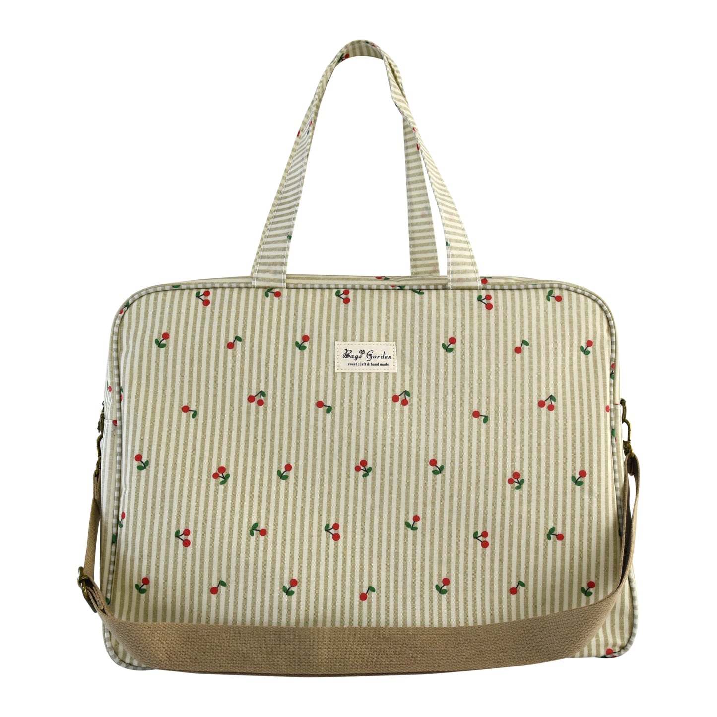 Bolsa de Viaje y Maternidad raya con cerezas