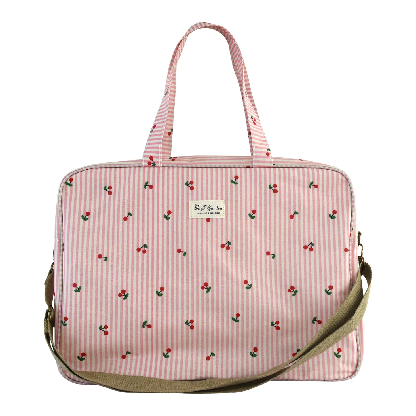 Bolsa de Viaje y Maternidad raya con cerezas