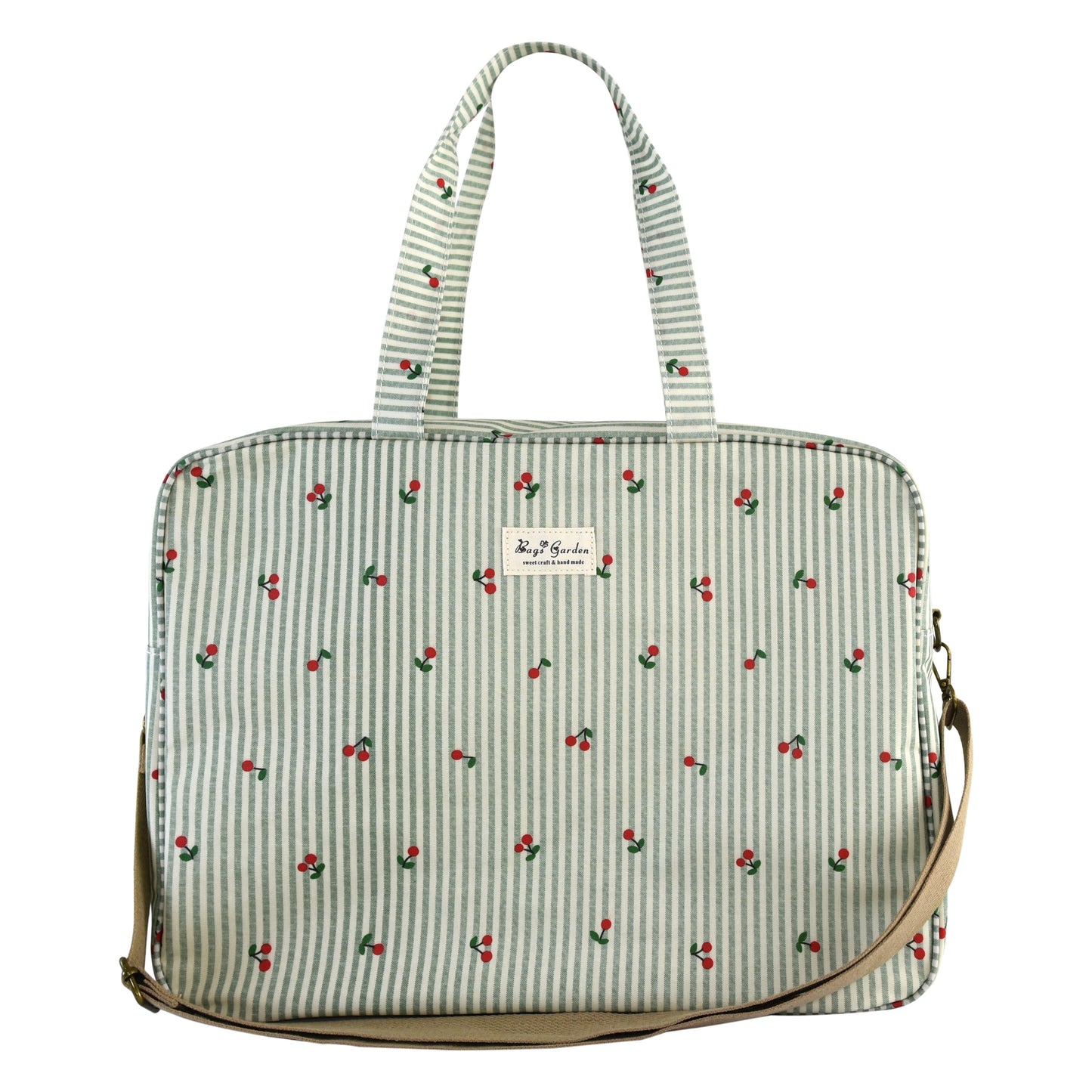 Bolsa de Viaje y Maternidad raya con cerezas