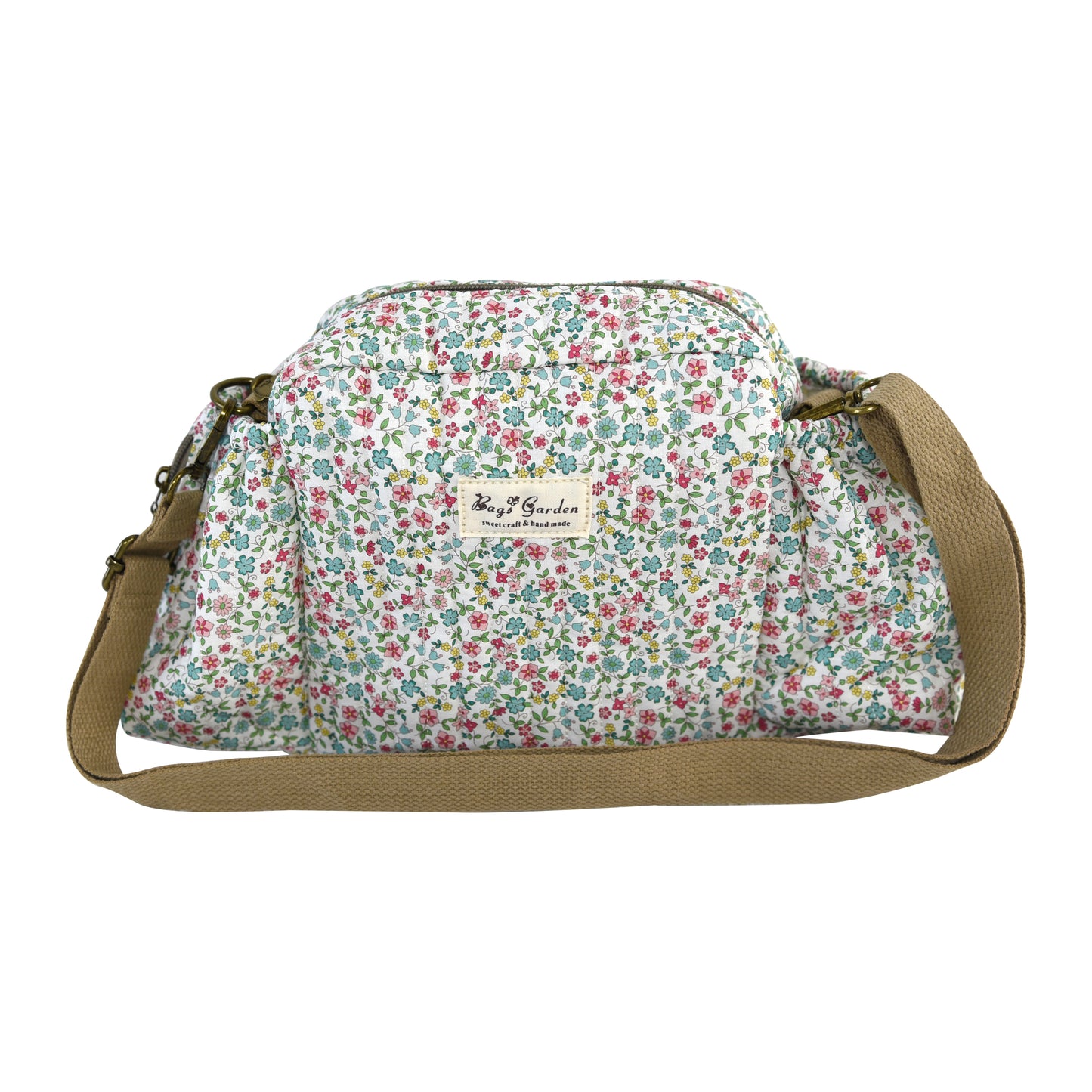 Bolso Organizador Floral para Carrito de Bebé de Algodón
