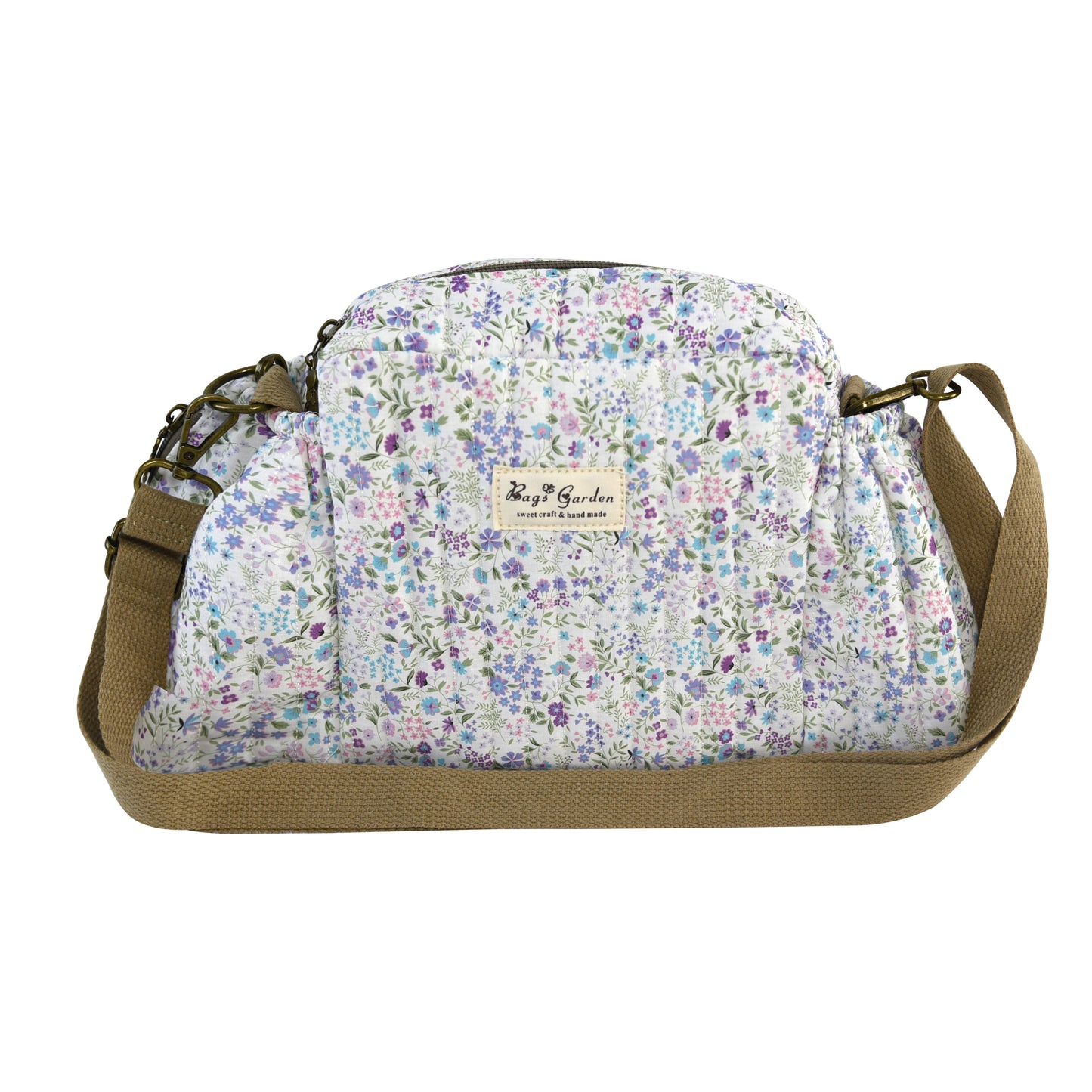 Bolso Organizador Floral para Carrito de Bebé de Algodón