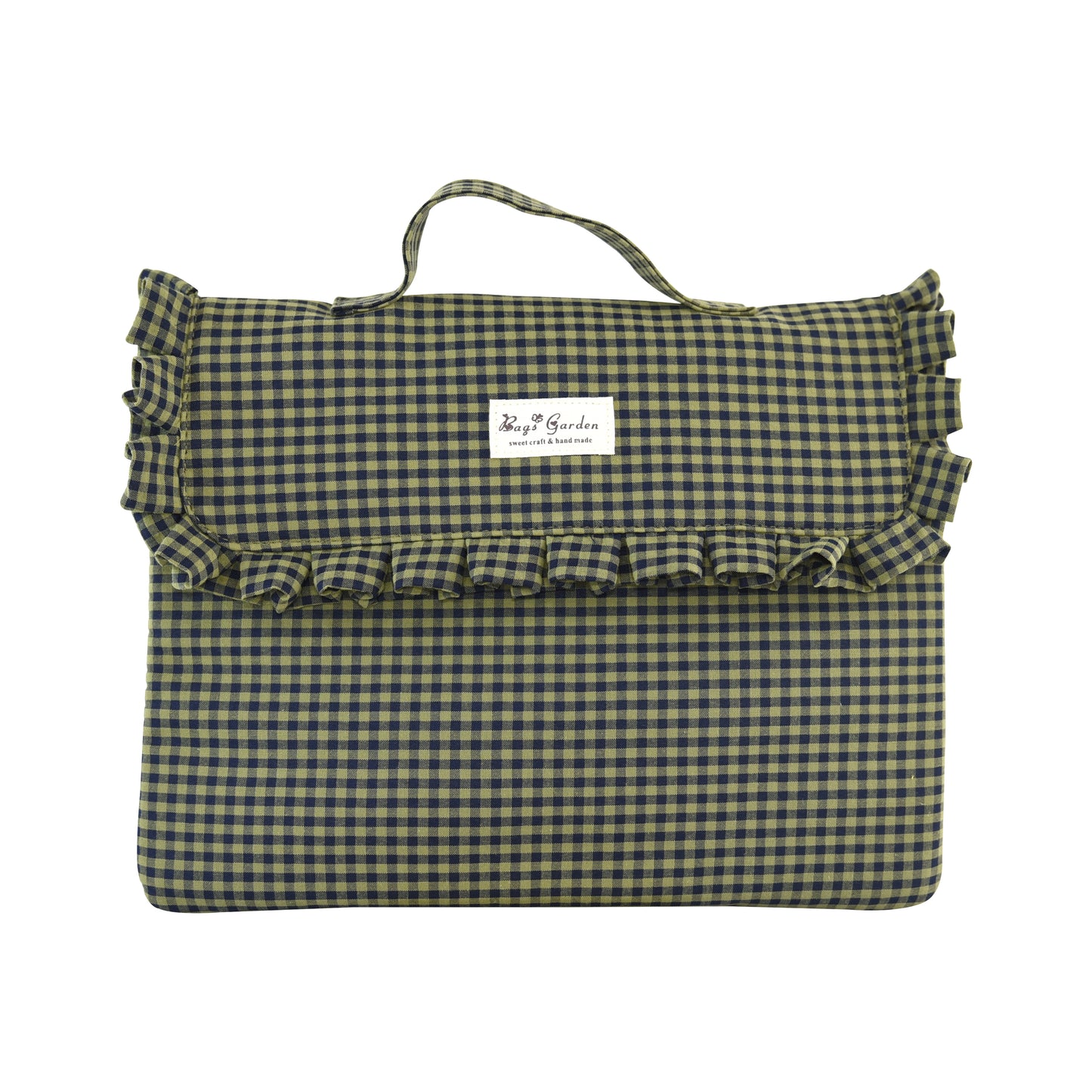 Funda Acolchada para Portátil de 13,3” de Cuadros con Volante y Asa