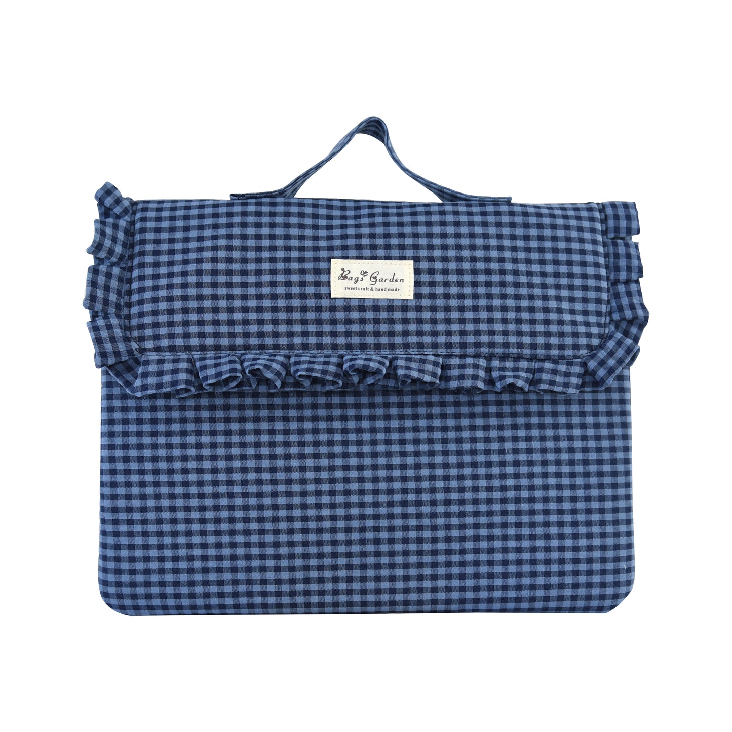 Funda Acolchada para Portátil de 13,3” de Cuadros con Volante y Asa