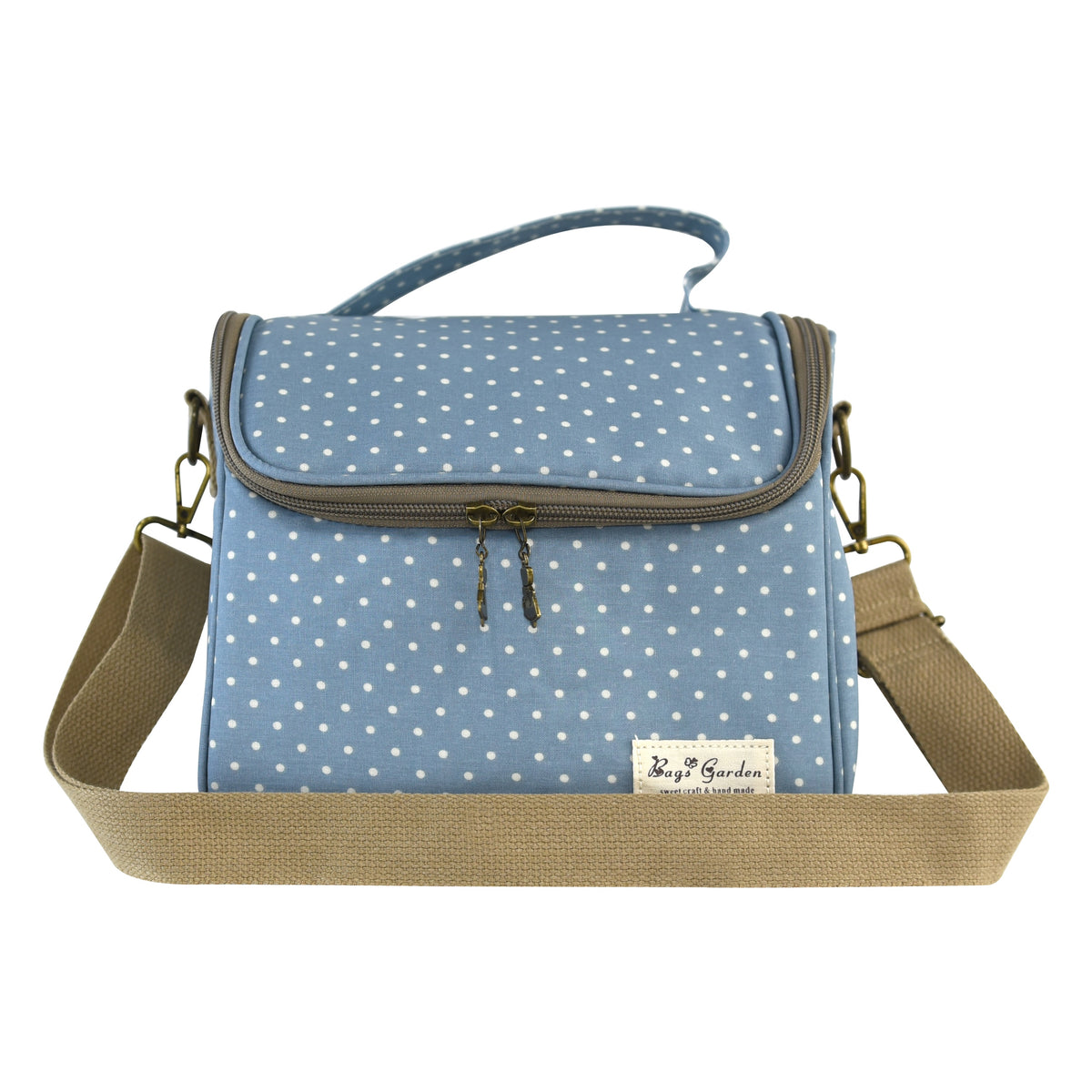 Bolso nevera de lunares con asa y correa extraíble