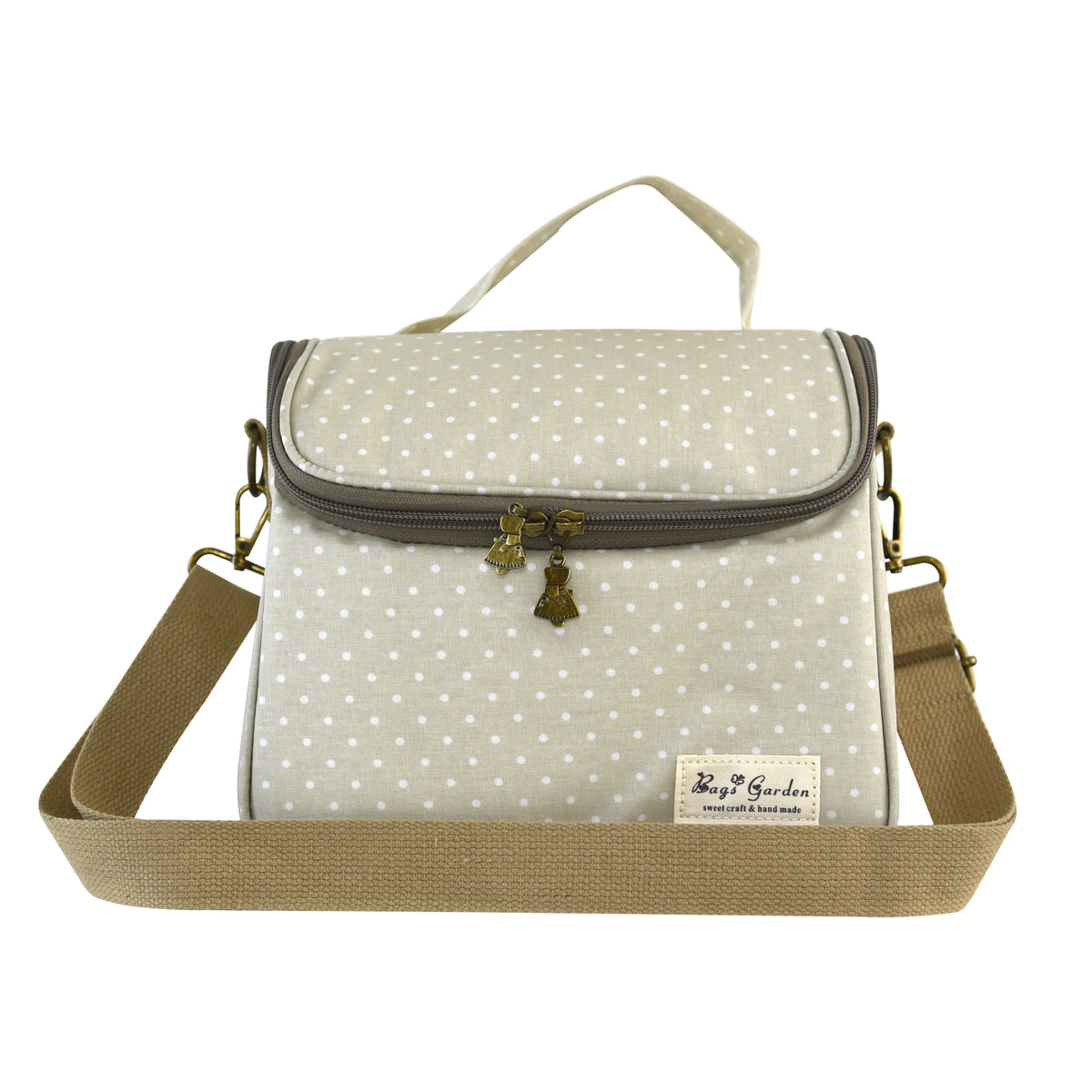 Bolso nevera de lunares con asa y correa extraíble