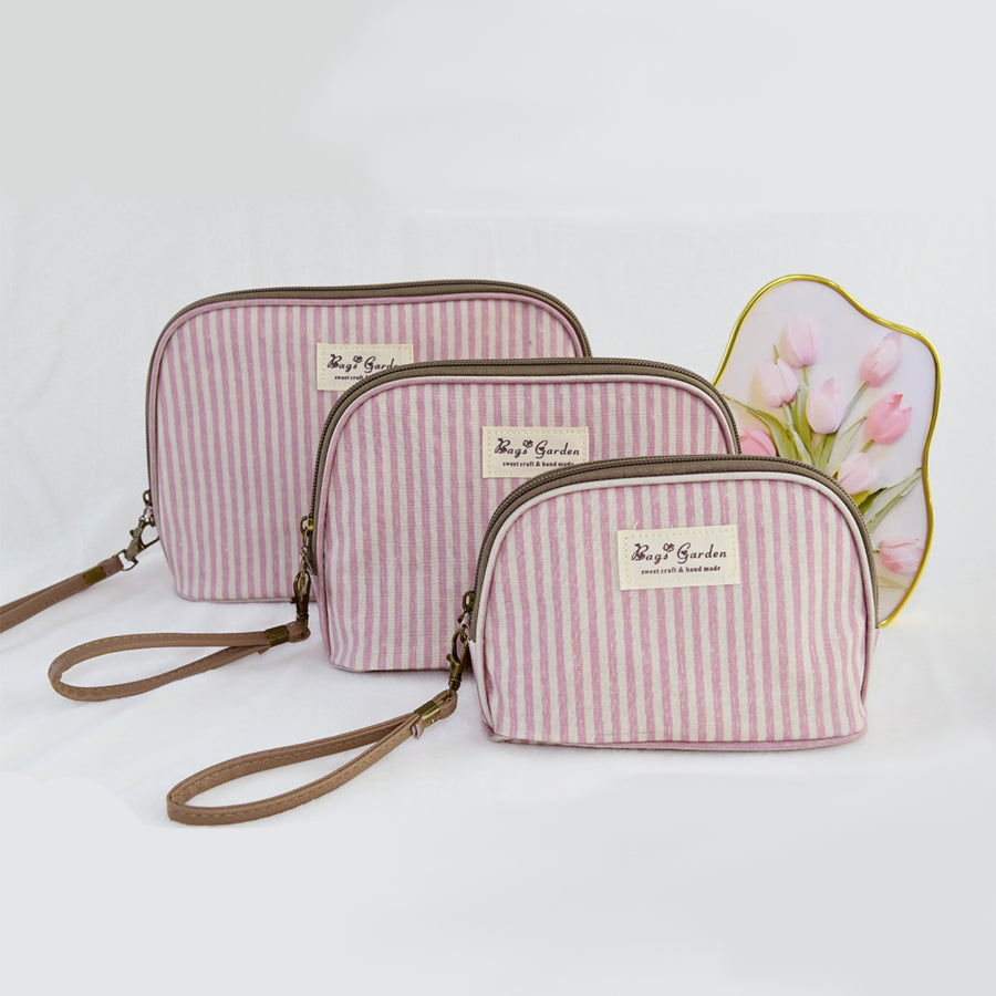 Neceser de 3 piezas impermeable de rayas