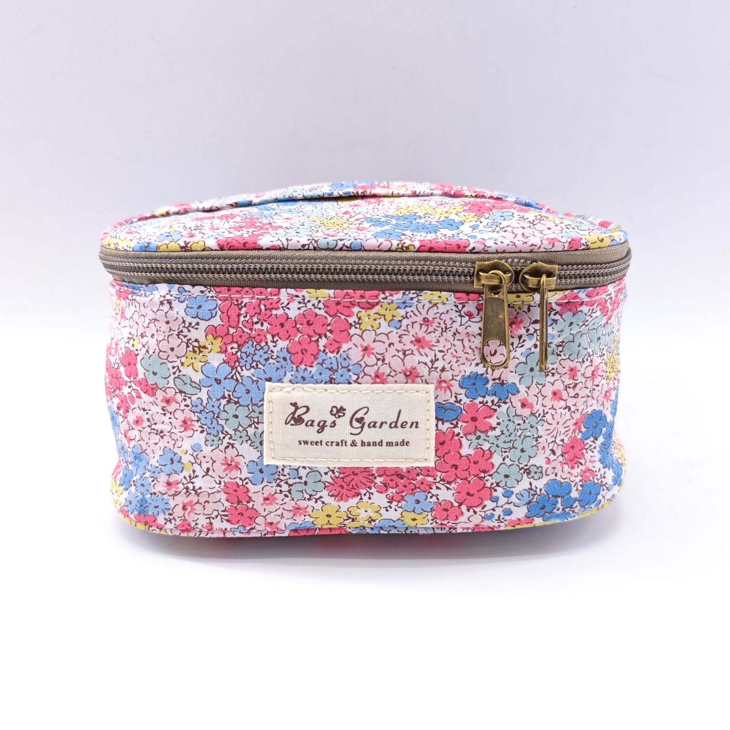 Cotton Toiletry Bag with Floral Print