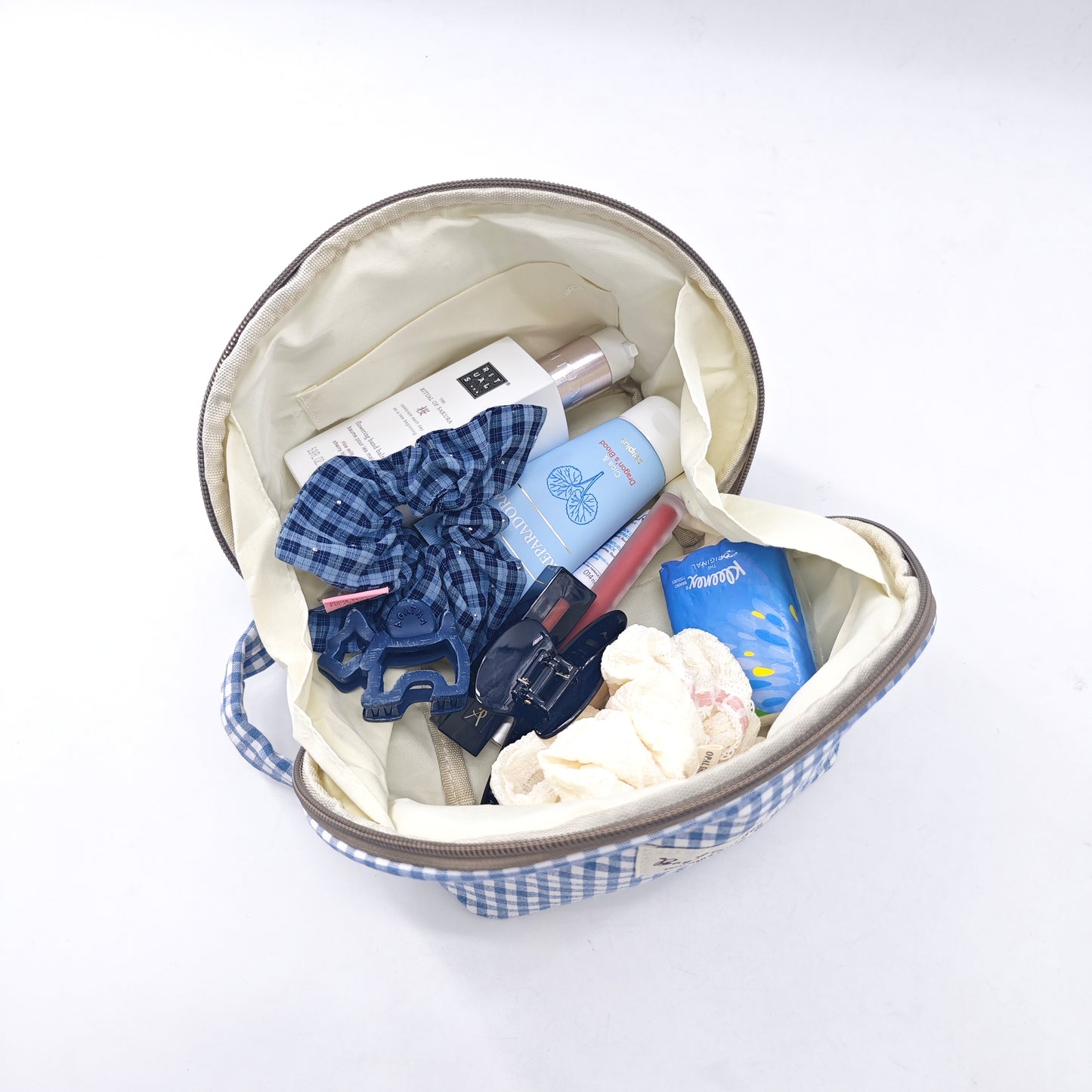 Neceser pequeño de algodón Vichy