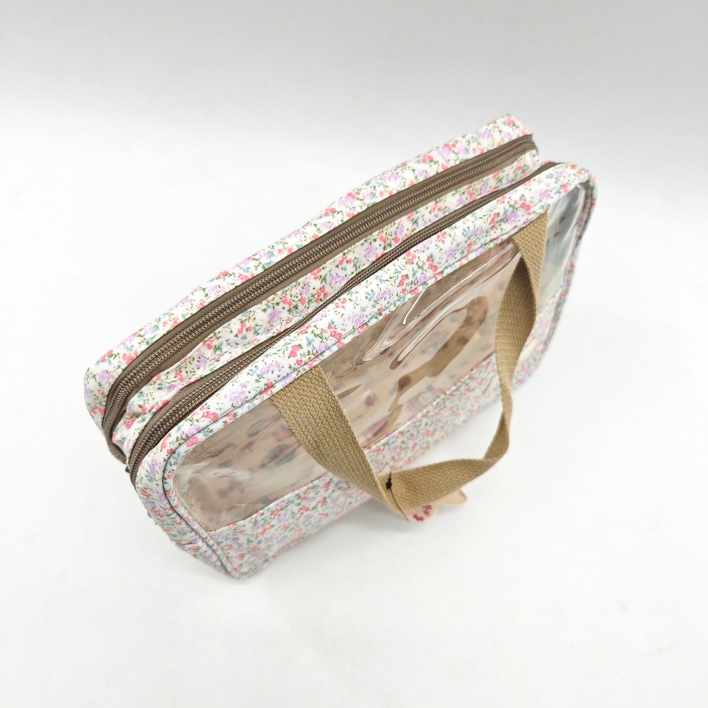 Large transparent waterproof flower toiletry bag