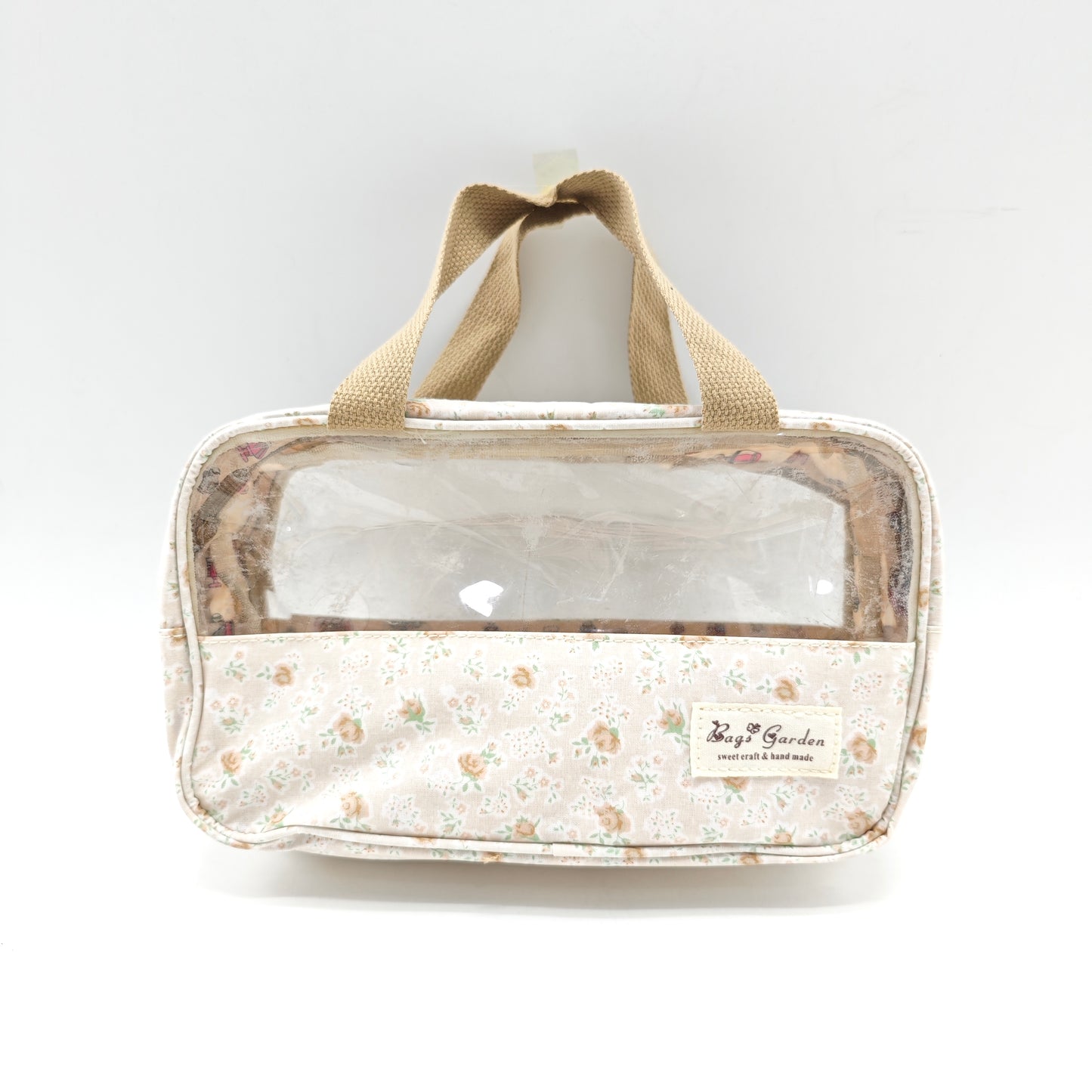 Small transparent waterproof flower toiletry bag