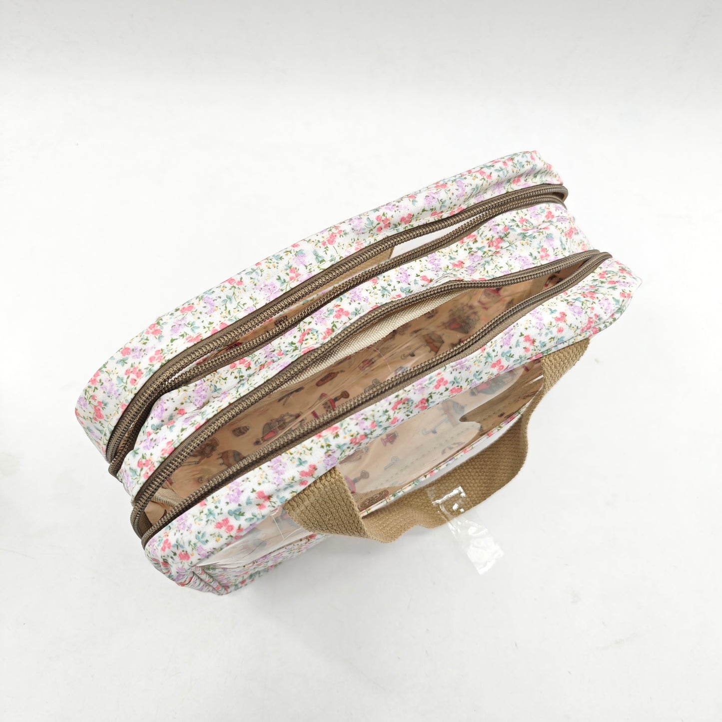 Small transparent waterproof flower toiletry bag