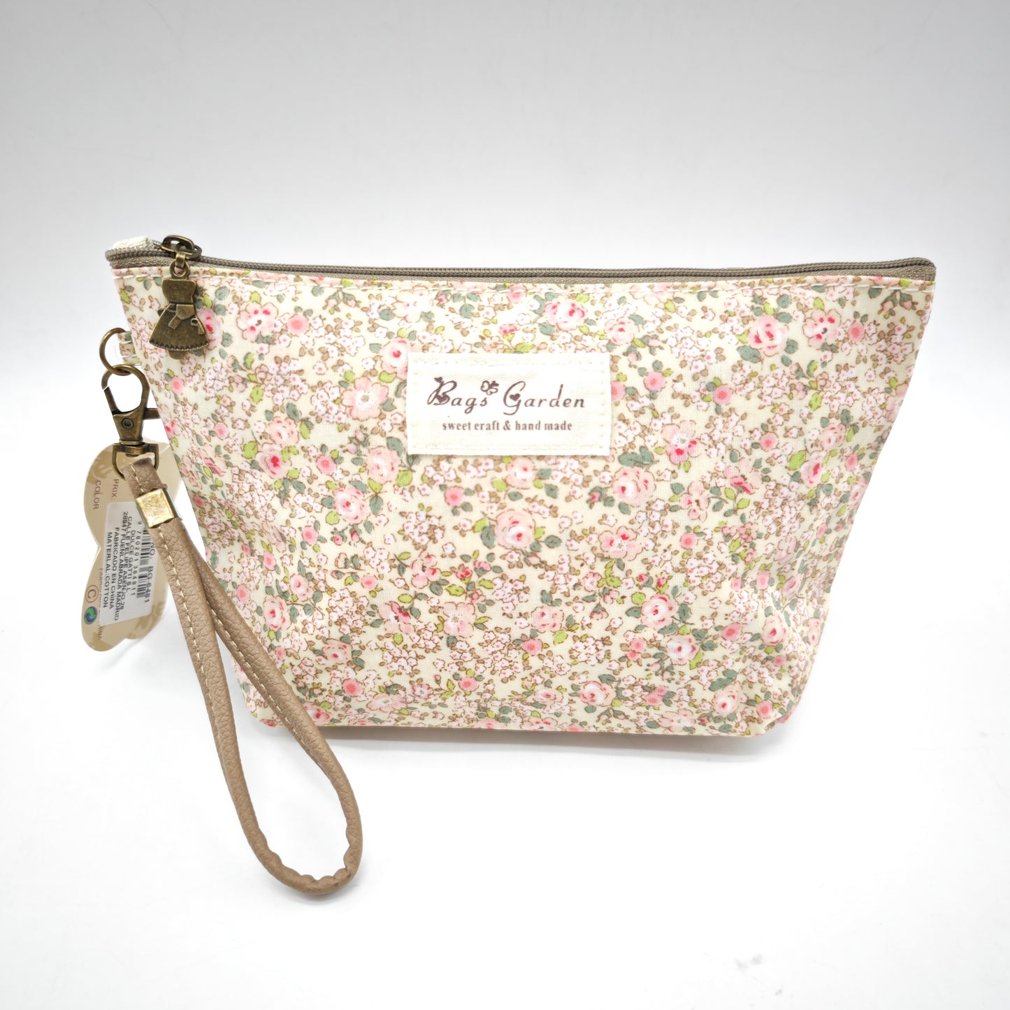Neceser pequeño impermeable con flores
