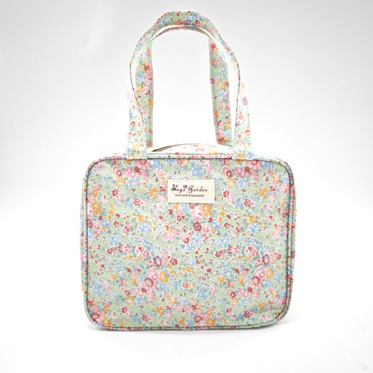 Bolso de mano impermeable con flores – formato cuadrado