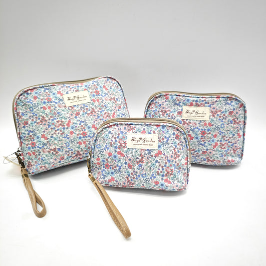 Set de 3 neceseres impermeables con flores