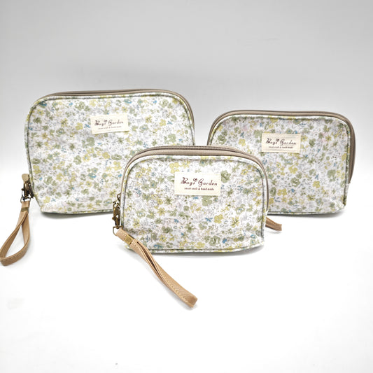 Set de 3 neceseres impermeables con flores