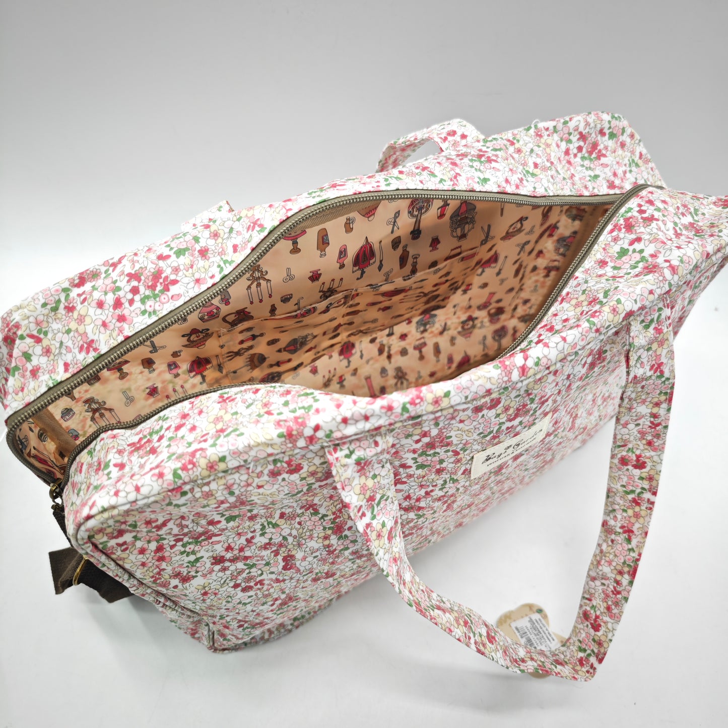 Maleta grande impermeable con flores