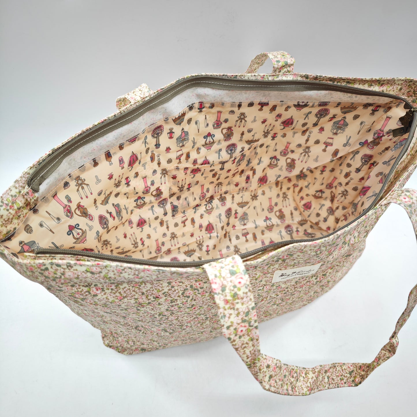 Bolso de playa impermeable con flores
