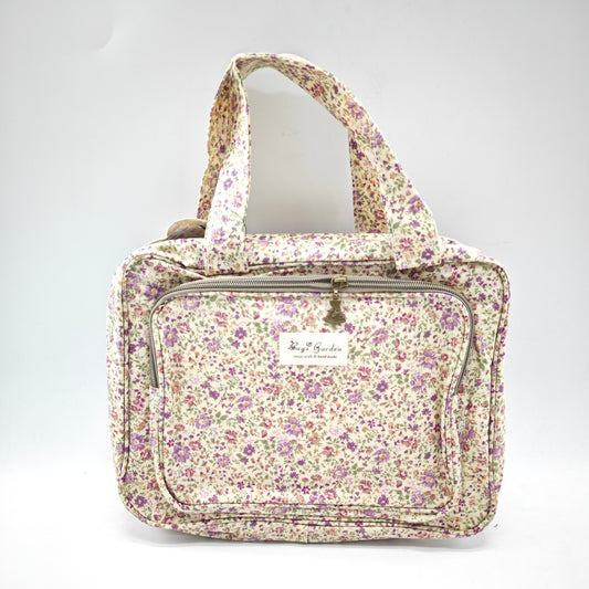 Neceser grande colgable impermeable de flores