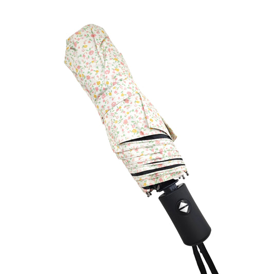 Paraguas Plegable Automático Floral – Protección Solar e Impermeable｜Rosa coral floral