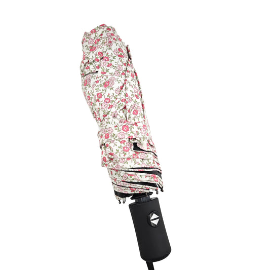 Paraguas Plegable Automático Floral – Protección Solar e Impermeable| Rosa floral