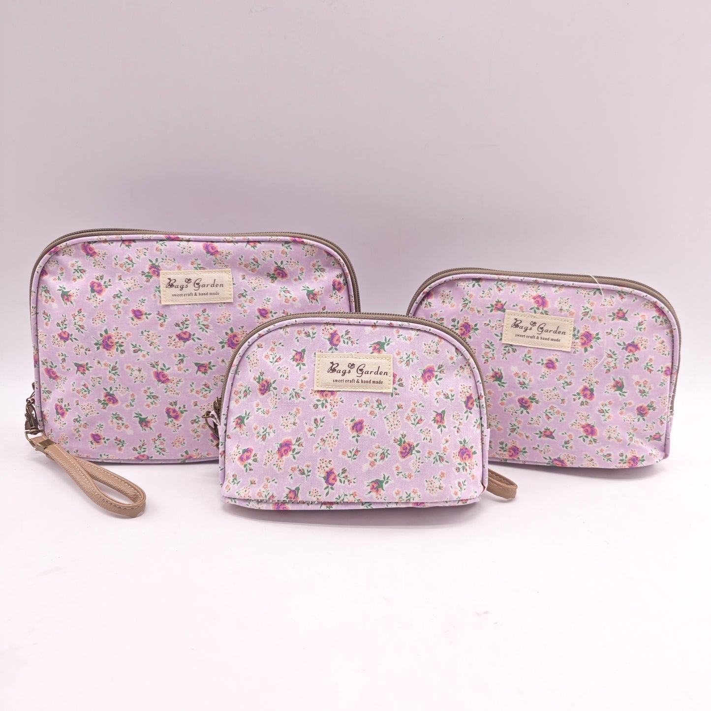 Set de 3 neceseres impermeables flores – Bolsas de aseo multiusos