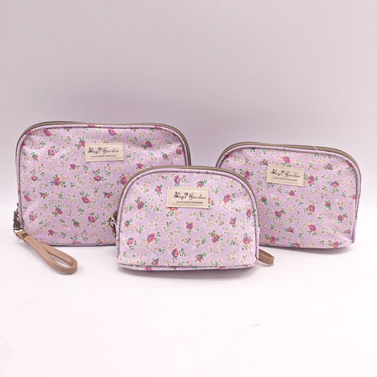 Set de 3 neceseres impermeables flores – Bolsas de aseo multiusos
