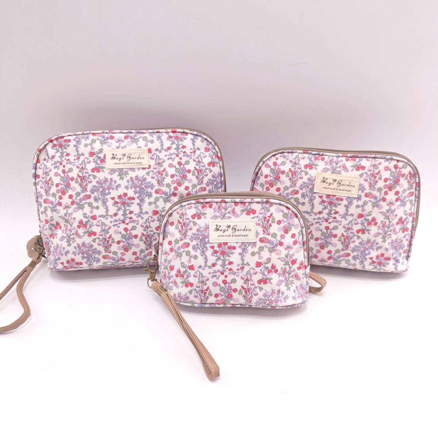 Set de 3 neceseres impermeables flores – Bolsas de aseo multiusos