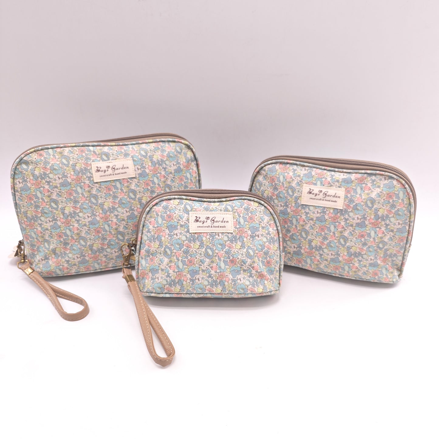 Set de 3 neceseres impermeables flores – Bolsas de aseo multiusos