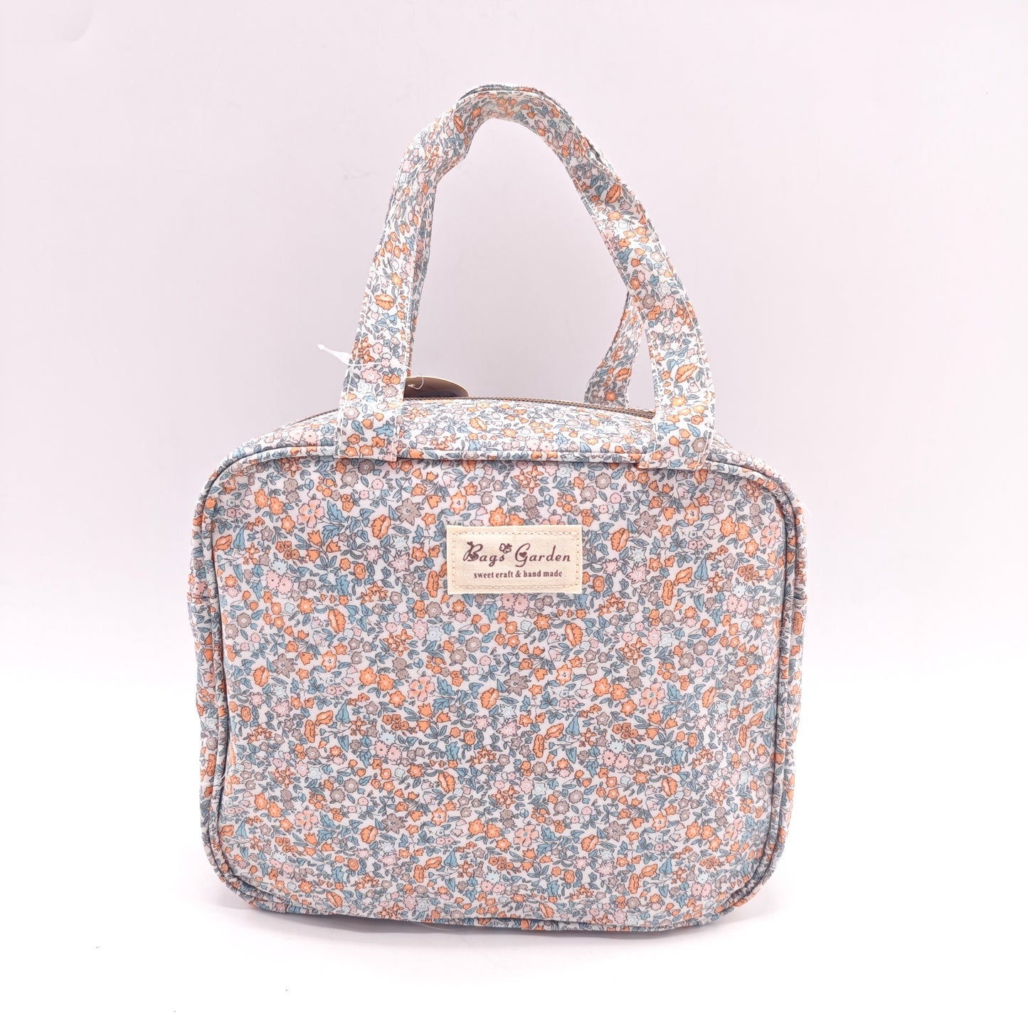 Bolso de mano impermeable con flores – formato cuadrado