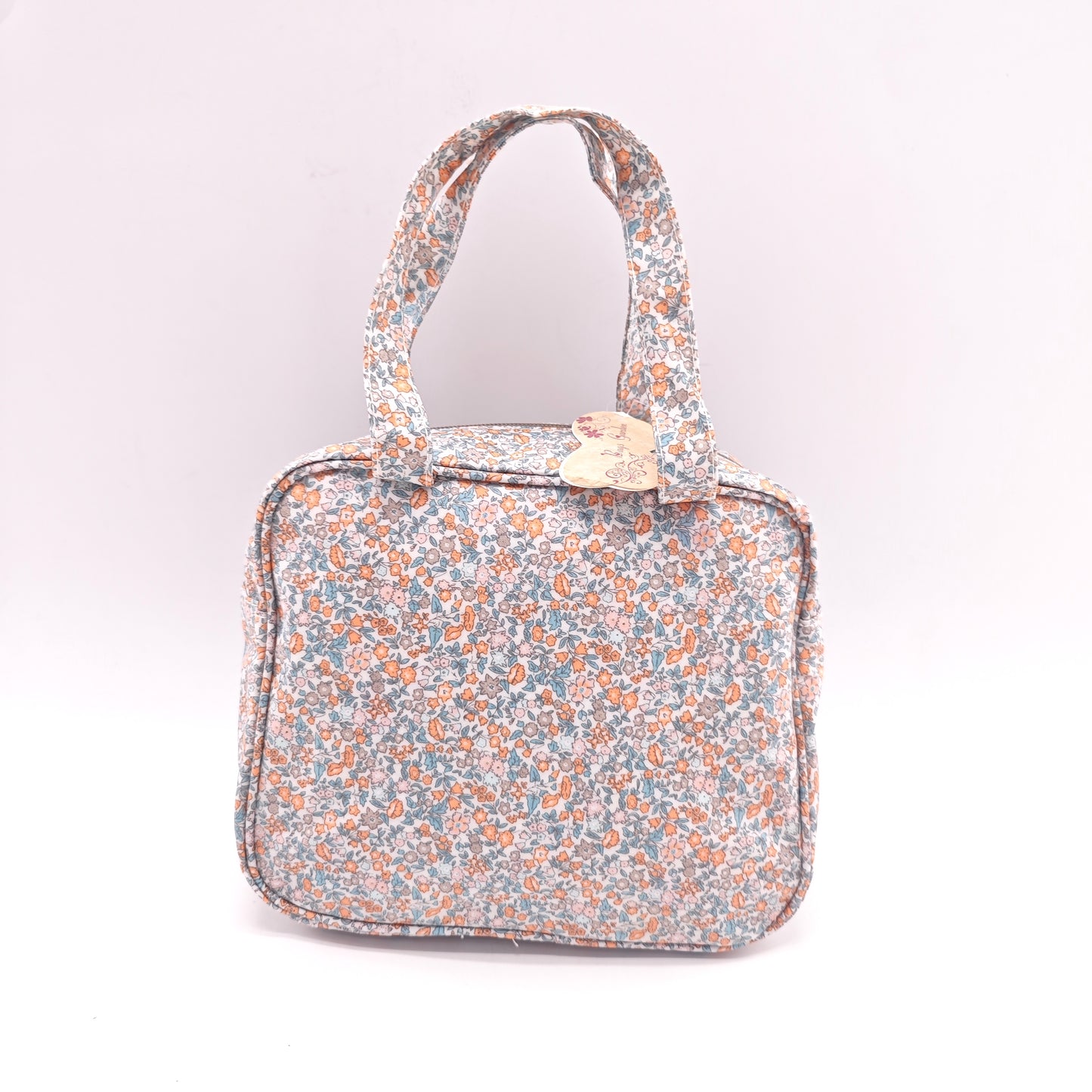 Bolso de mano impermeable con flores – formato cuadrado